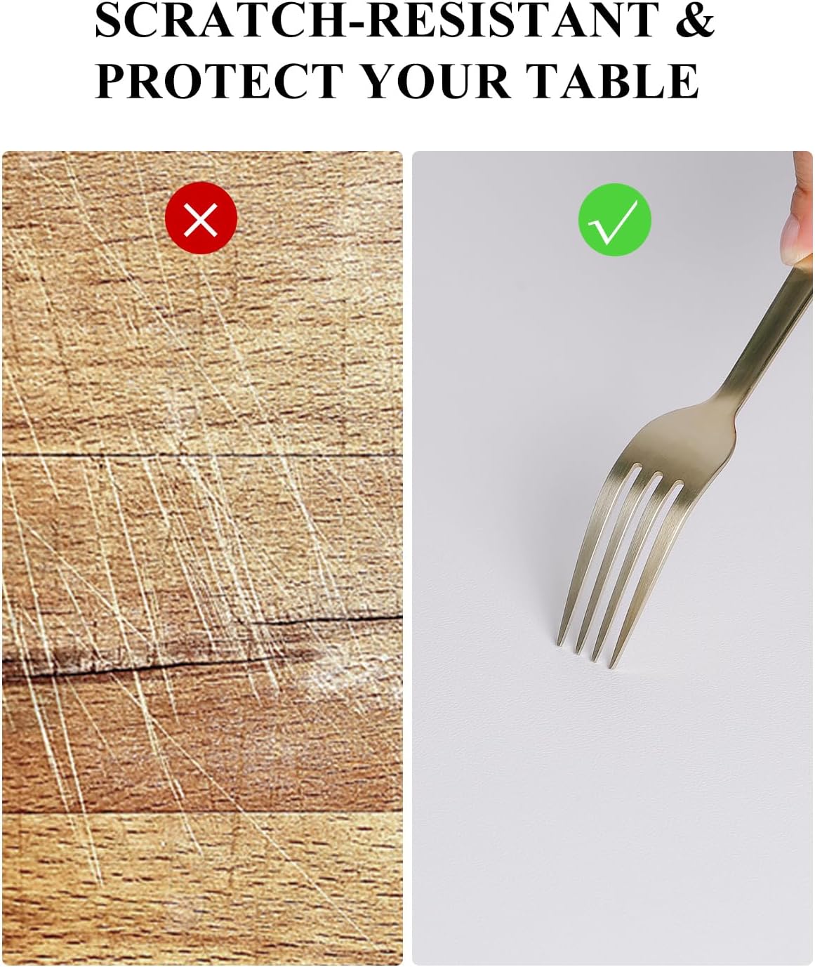 Pure White Plastic Table Cover Protector, 42" x 96" Waterproof Easy Flat PVC Desk Pad Mat, 1.5mm Thick Rectangle Vinyl Table Top Protector for Dining Room Table, Office, Dresser