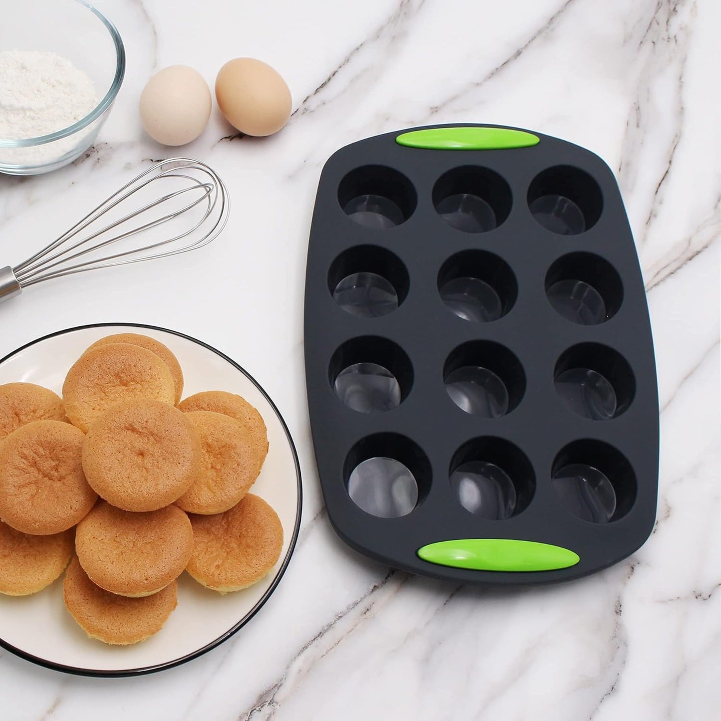 To encounter 41 Pieces Silicone Baking Pan Set, Silicone Cake Molds, Baking Sheet, Donut Pan, Muffin Pan with 36 Pack Baking Cups, Dishwasher Safe