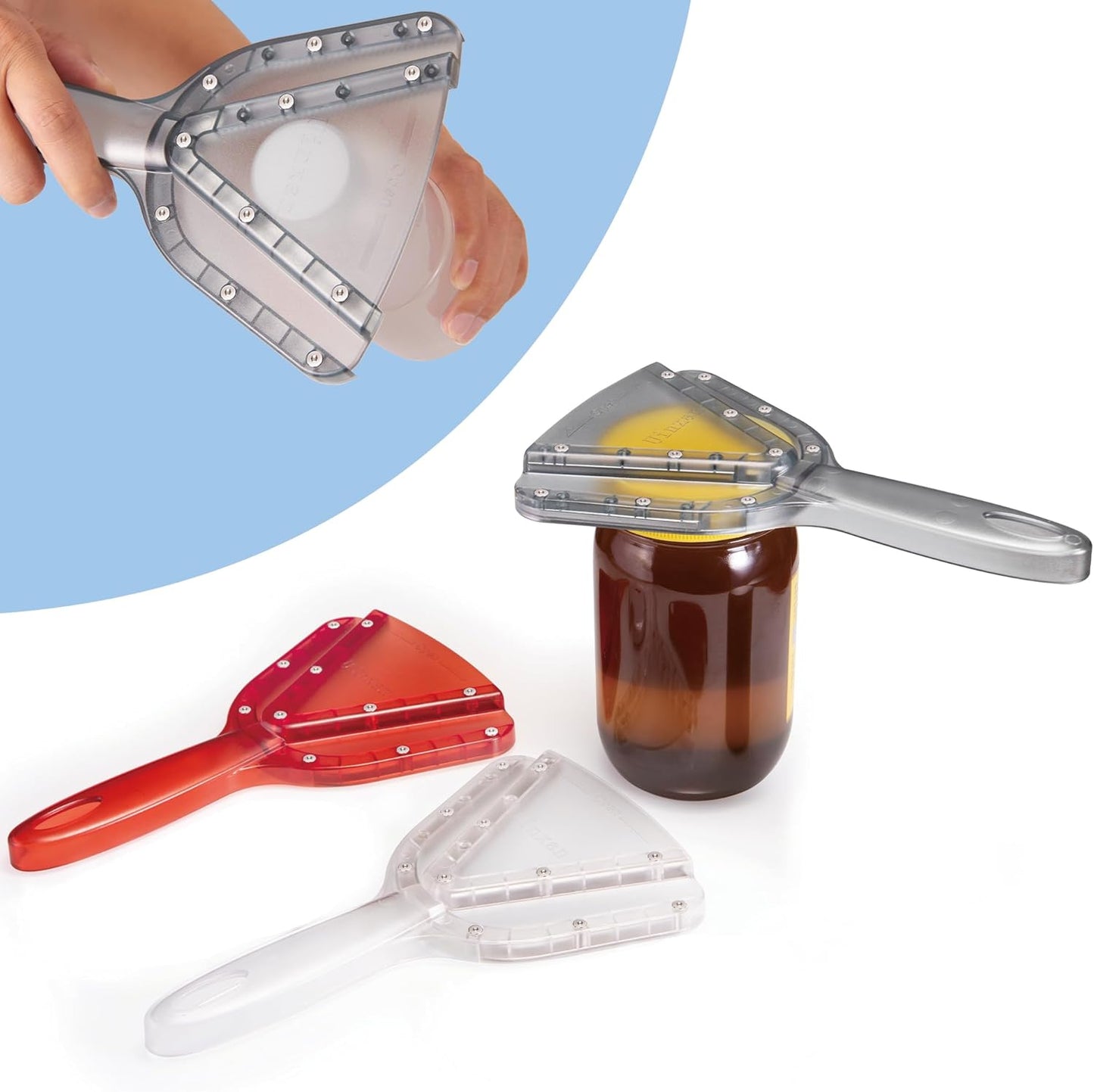 Jar Opener for Weak Hand & Seniors with Arthritis,Easy Twist Off Bottle Caps,Patent | Unique Kitchen Gadgets, Christmas Gifts for Elderly/Women/Men (Red)