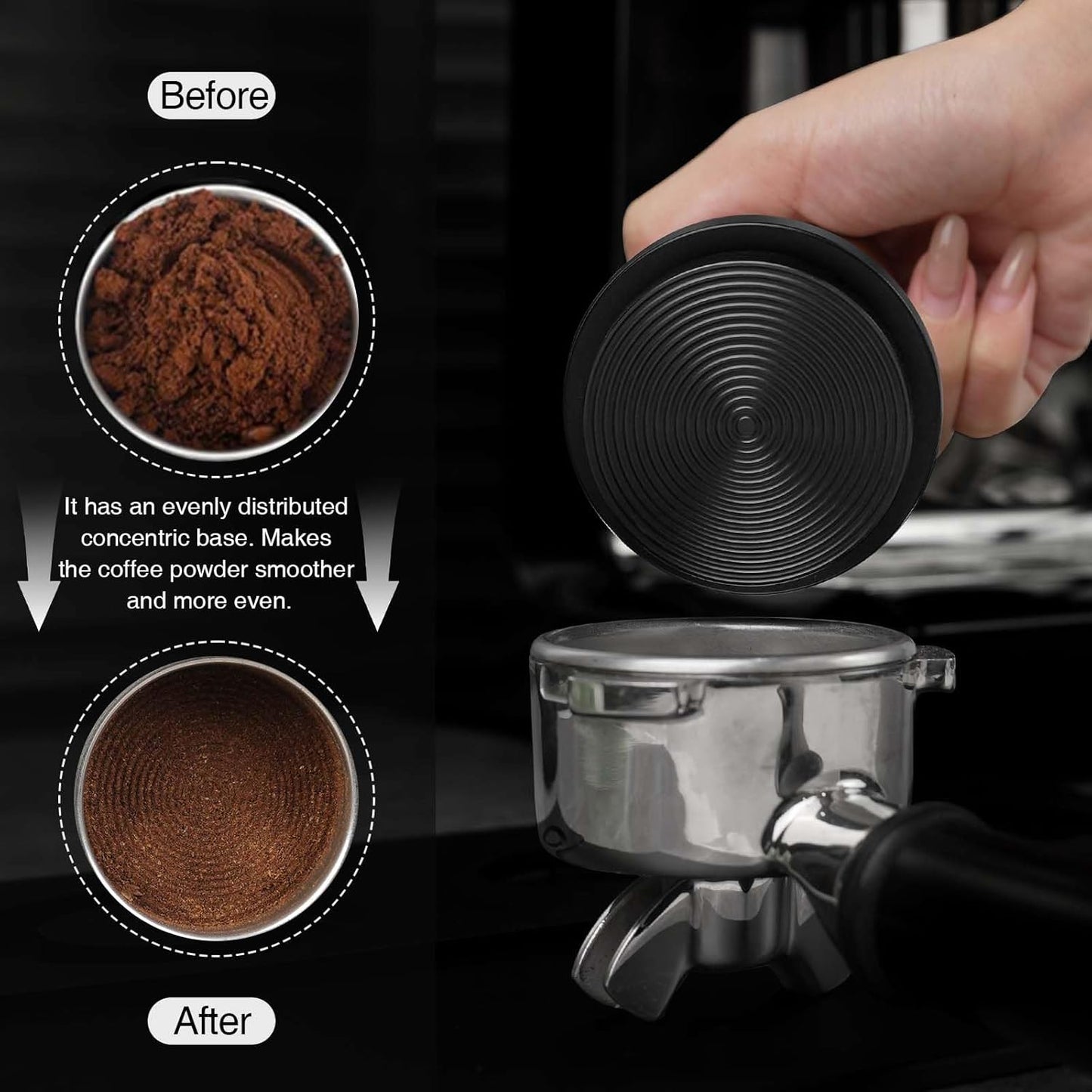 PUSEE 53.3mm Espresso Coffee Tamper - Premium Barista Coffee Tamper, 30lb Calibrated Double Spring Titanium Coating Base Ground Espresso Tamper, Fits for All 53mm Portafilters, Espresso Accessories