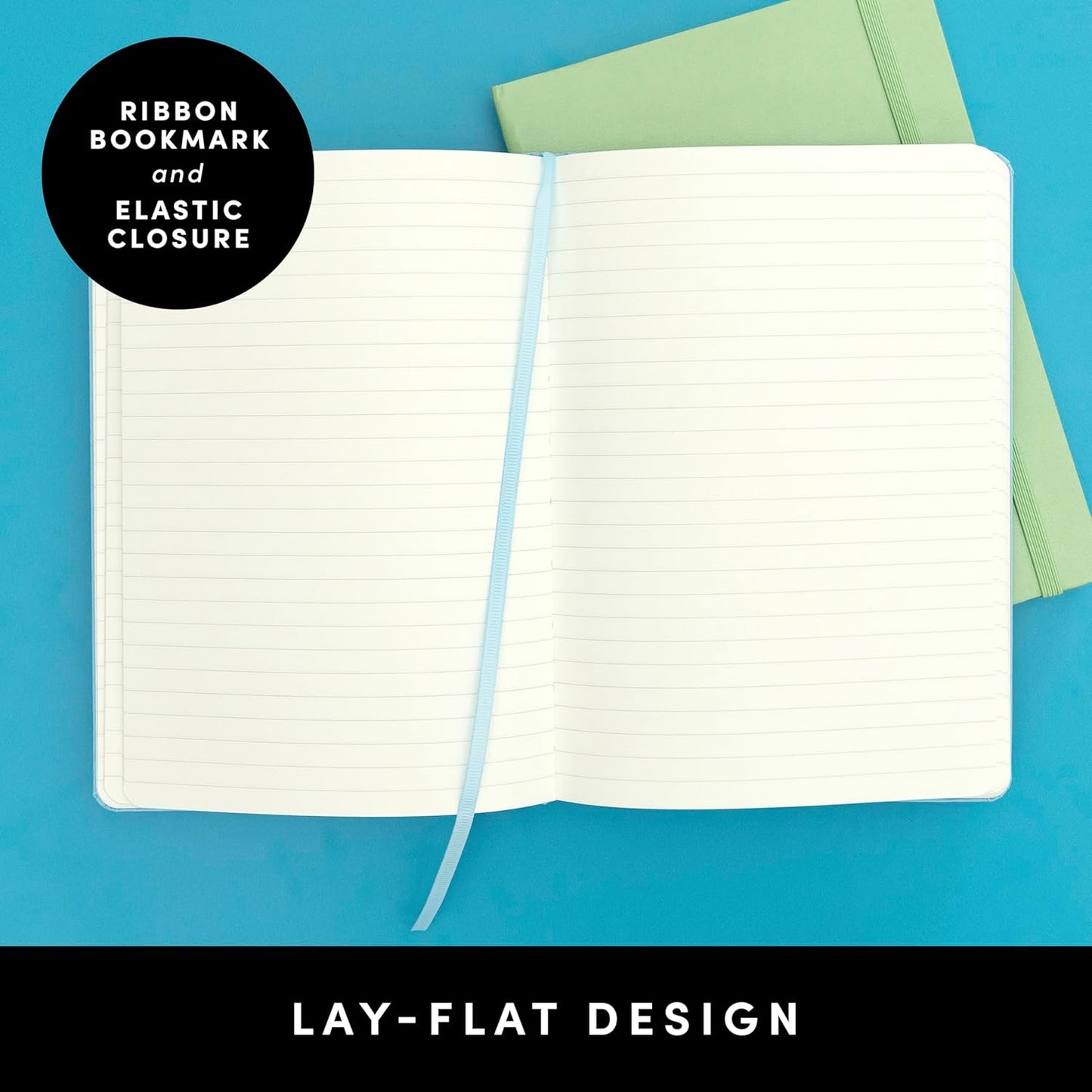 PAPERAGE Lined Journal Notebook, (Green), 160 Pages, Medium 5.6 in x 8 in - 100 GSM Thick Paper – Hardcover Journaling Notebook for Work, School & Note Taking