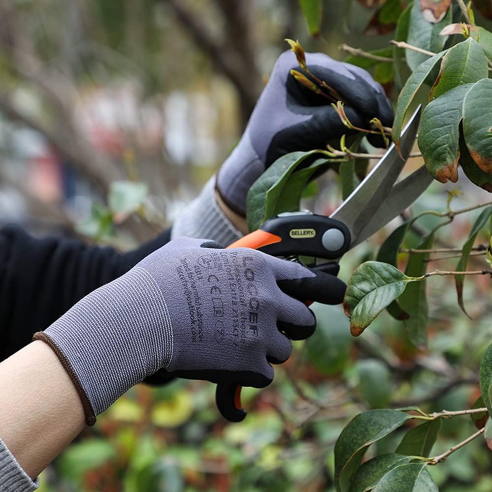 Safety Work Gloves MicroFoam Nitrile Coated-12 Pairs,Seamless Knit Nylon Gloves,Home Improvement,Micro-Foam Gloves