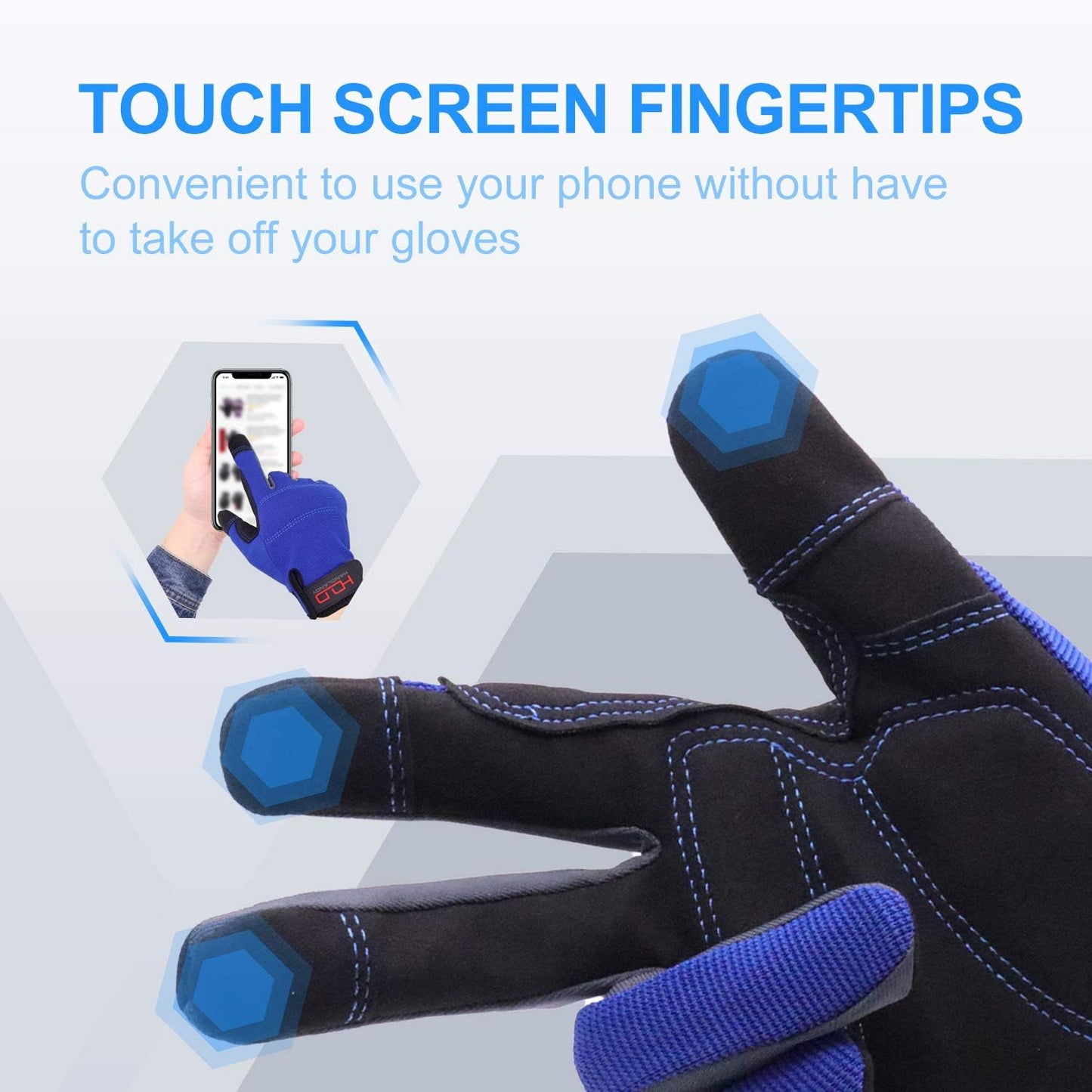 HANDLANDY Work Gloves for Men & Women, Utility Mechanic Working Gloves Touch Screen, Flexible Yard Work Gloves