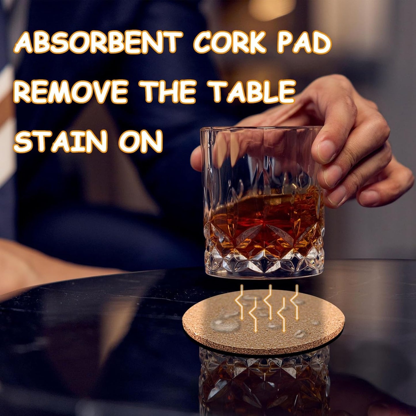 100 pcs Cork Coasters for Drinks, Bulk Blank Coasters DIY Crafts, Non-Slip, Heat-Resistant, Absorbent and Reusable Coffee Coaster for Home Tabletop Decoration