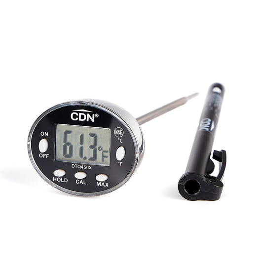 CDN Thin Tip Thermometer | ProAccurate®, 4.75" Stem, Digital, Hold, Max, Waterproof, NSF Certified, Ideal for Cooking, Brewing - DTQ450X