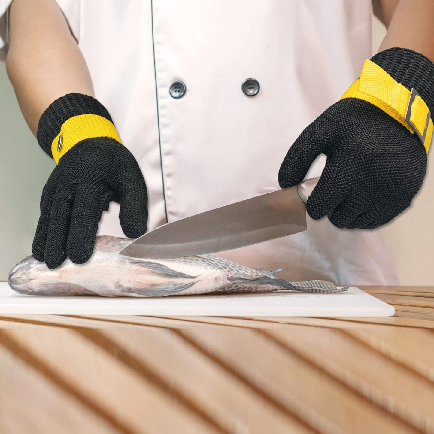 Schwer ANSI A9 Cut Resistant Glove, Food Grade Stainless Steel Wire Mesh Gloves, Cutting Gloves for kitchen Mandoline Slicing Butcher Meat Cutting Oyster Shucking Fish Fillet, Non-PFAS（M, 1 PCS）