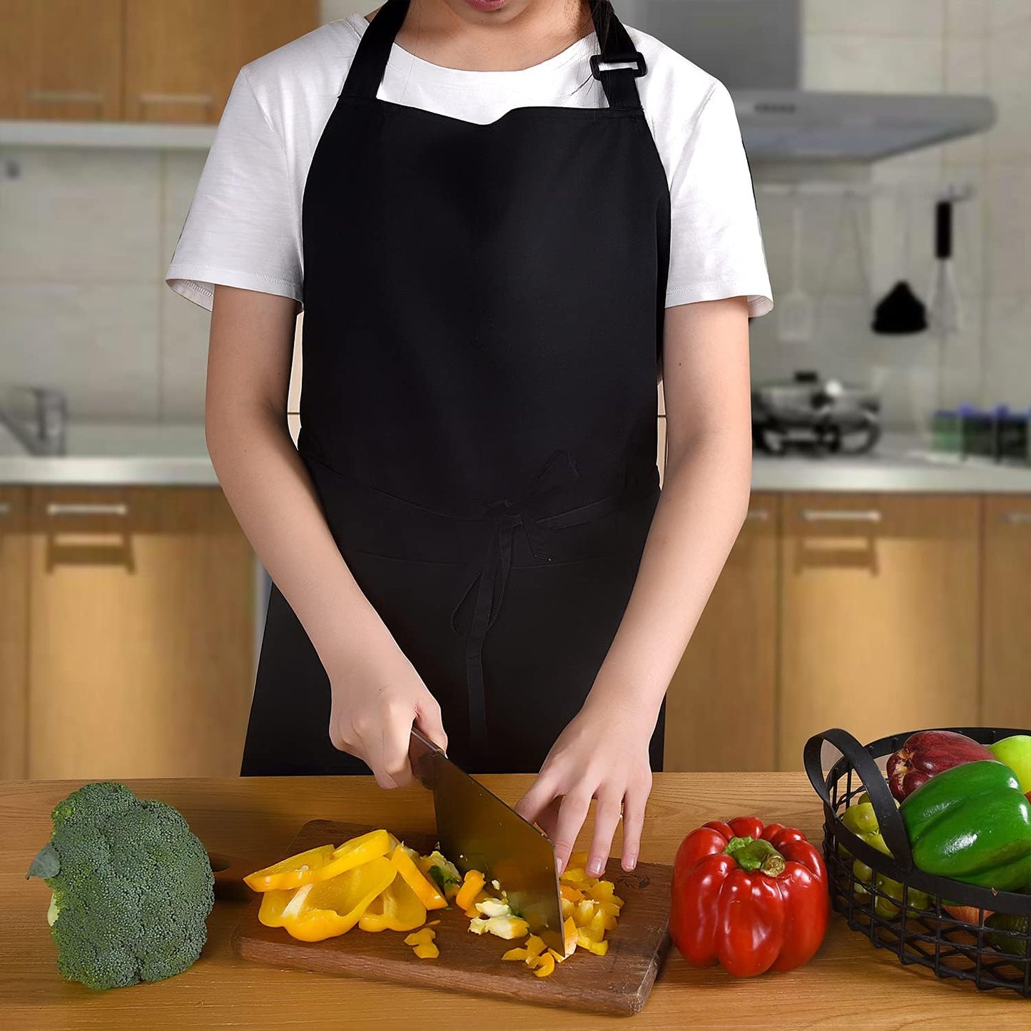 Cotton Blend Waterproof Apron With 2 Pockets for Women Men - Cooking Kitchen Chef Arpon BBQ Work Painting - (1 Pack)