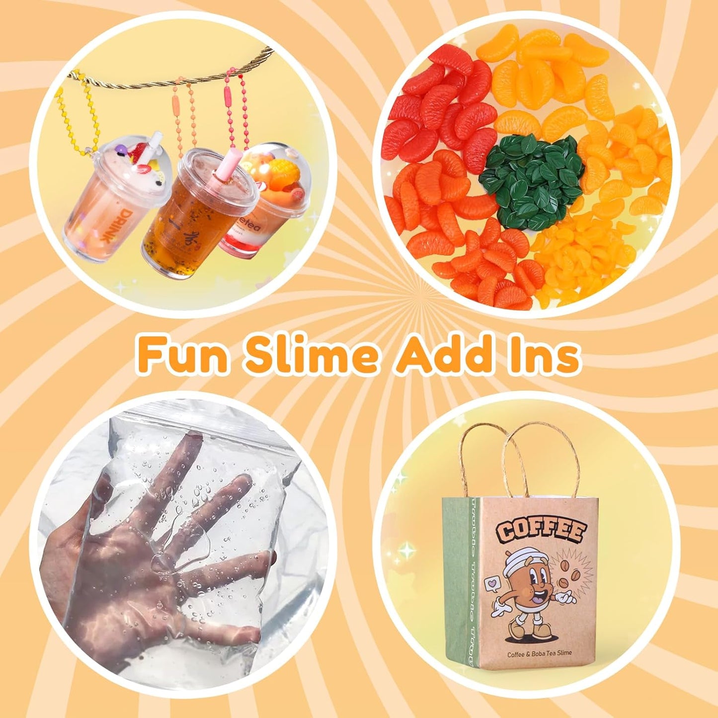 Miniature Cafe & Boba Tea Slime Making Kit for Girls Ages 8-12, 53PCS Mini Coffee & Bubble Tea Dessert Cup, DIY Pretend Play Food Set, Kitchen Toys, Birthday Party Gift for Kids 6 7 9 10 11