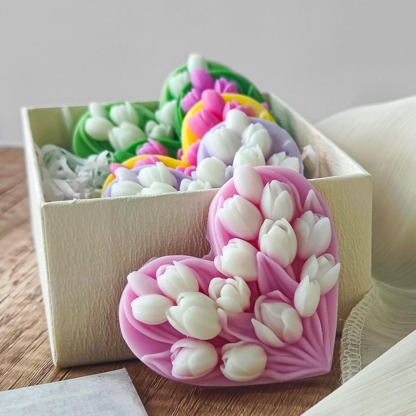 Tulip Flower Molds Flower Candle Resin Mold - Resin Casting Silicone Molds for Home Decor & Candle Making Wave Spiral Mold