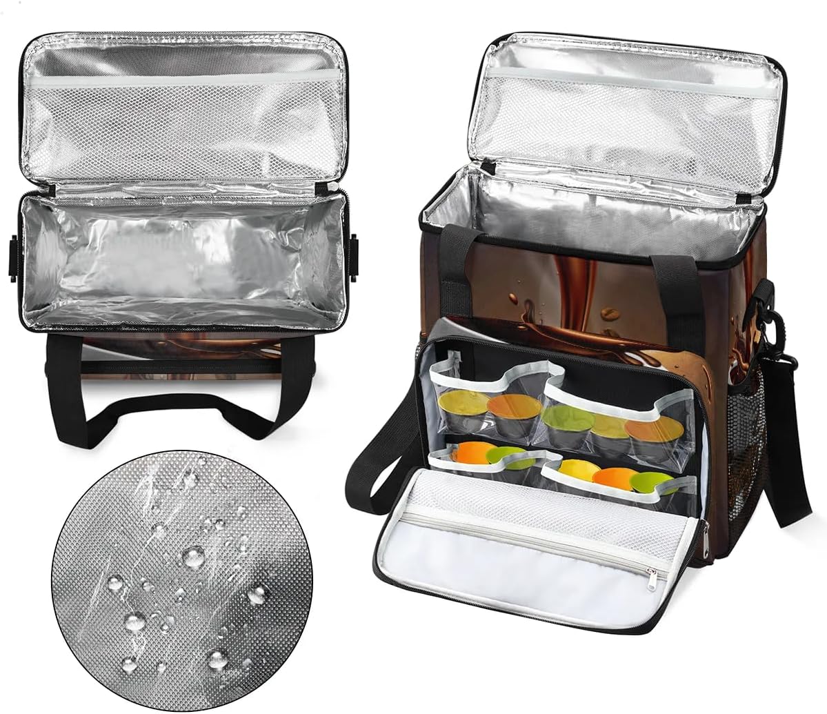 Coffee Beans Cup Coffee Maker Carring Bag Travel Carrying Storage Tote Bag Compatible with Keurig K-Mini or K-Mini Plus Portable Single Serve Coffee Brewer Case with Pockets for K-cup Pods