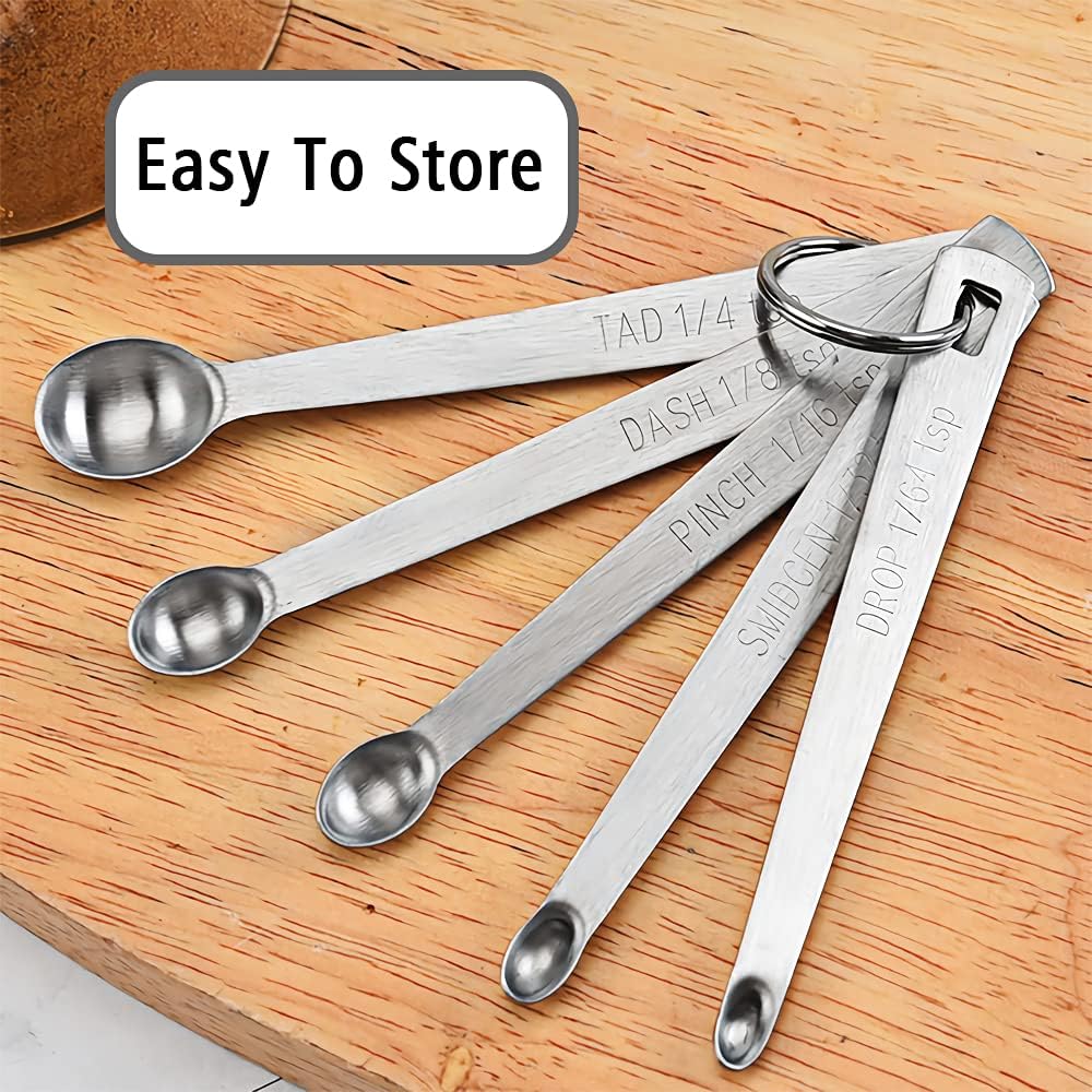 3PCS 1/16 Teaspoon(1/16tsp, 0.31ml, Pinch) Single Tiny Measuring Spoon, Small Individual Stainless Steel Measure Spoons Only