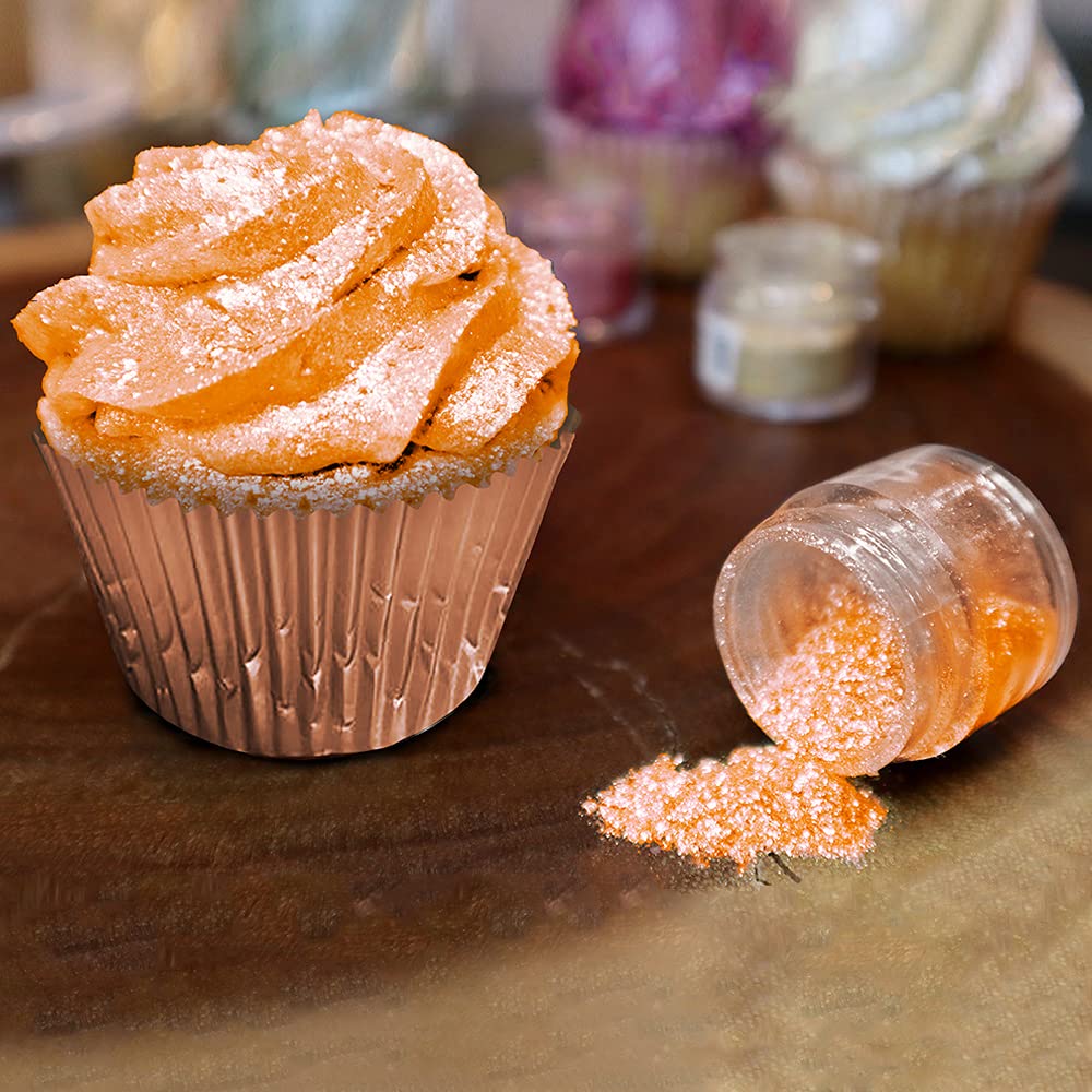 BAKELL Neon Orange Edible Glitter, 25 Grams | TINKER DUST Edible Glitter | KOSHER Certified | 100% Edible Glitter | Cakes, Cupcakes, Cake Pops, Drinks, Dessert Vegan Glitter & Dusts (25g, Neon Orange)