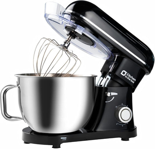 Kitchen in the box Stand Mixer, 900W 8.5QT Kitchen Electric Mixer, 6-Speed Large Capacity Food Mixer for Home Cooks with Egg Whisk, Dough Hook & Flat Beater (Black)