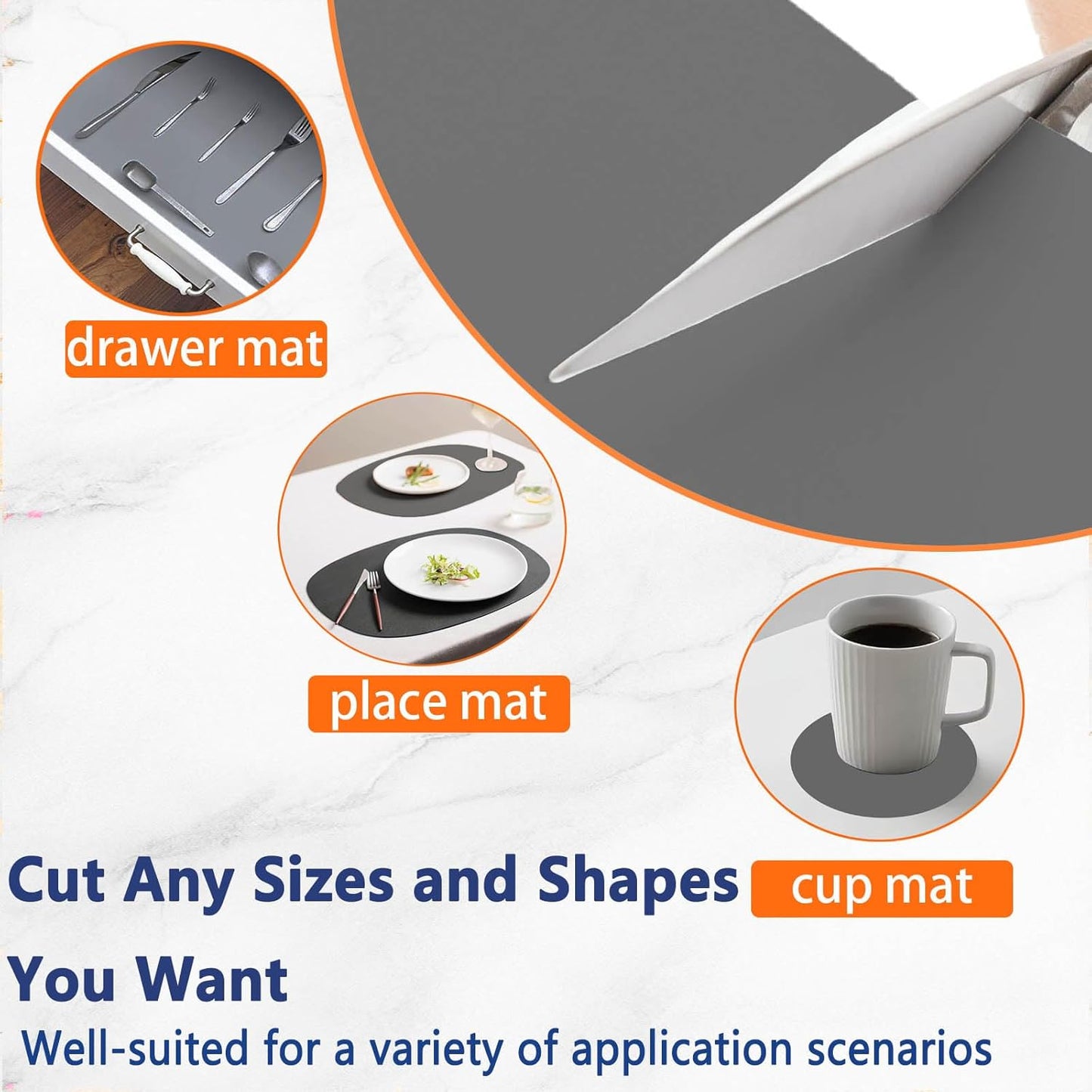 47.3''x23.6''(120cmx60cm) Extra Large Silicone Mat for Kitchen Counter, Heat Resistant Countertop Protector, Non-Slip Waterproof Kitchen Island Mat, Easy to Clean, Black