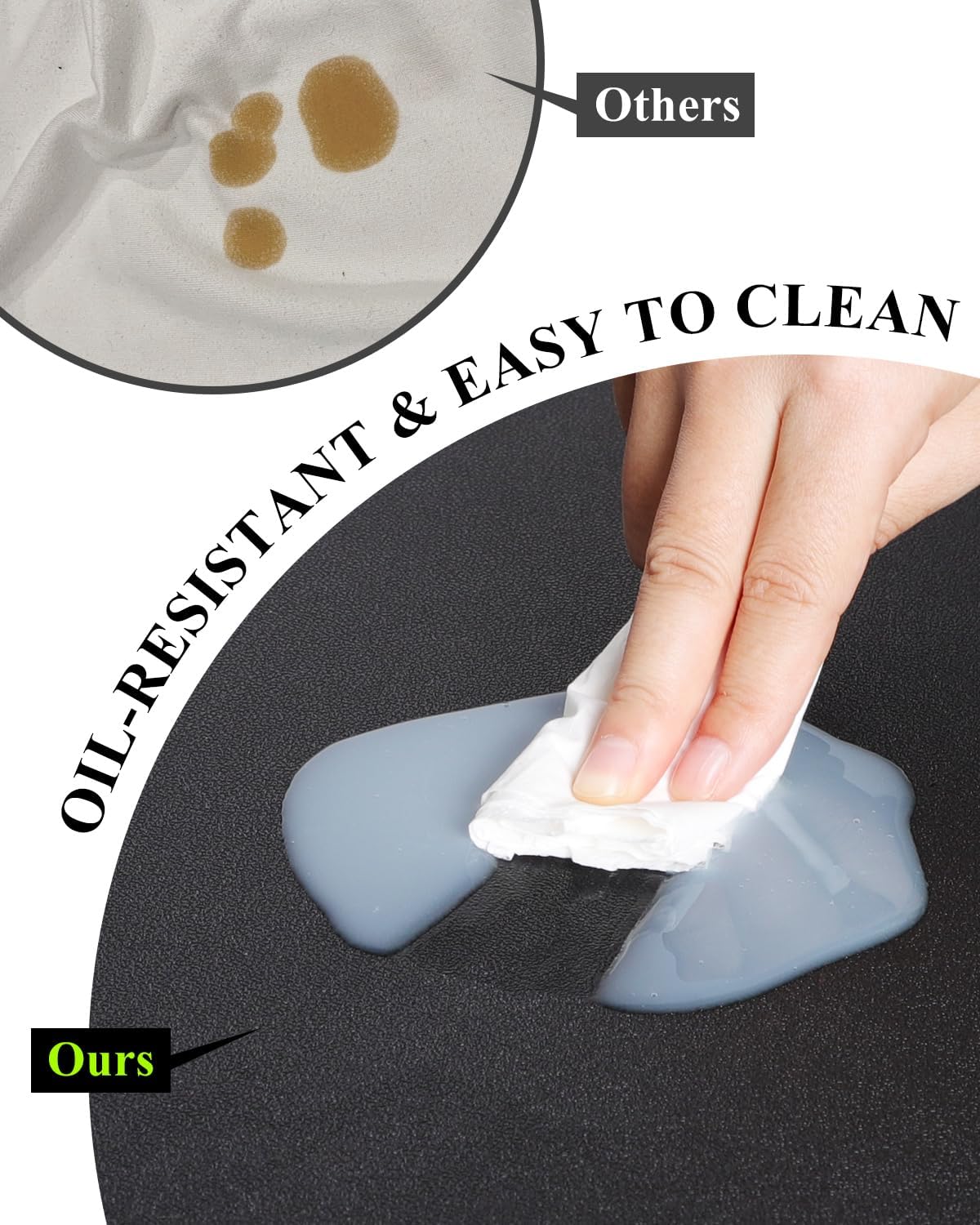 Black Plastic Table Cover Protector, 36" x 60" Waterproof Easy Flat PVC Desk Pad Mat, 1.5mm Thick Rectangle Vinyl Table Top Protector for Dining Room Table, Office, Dresser