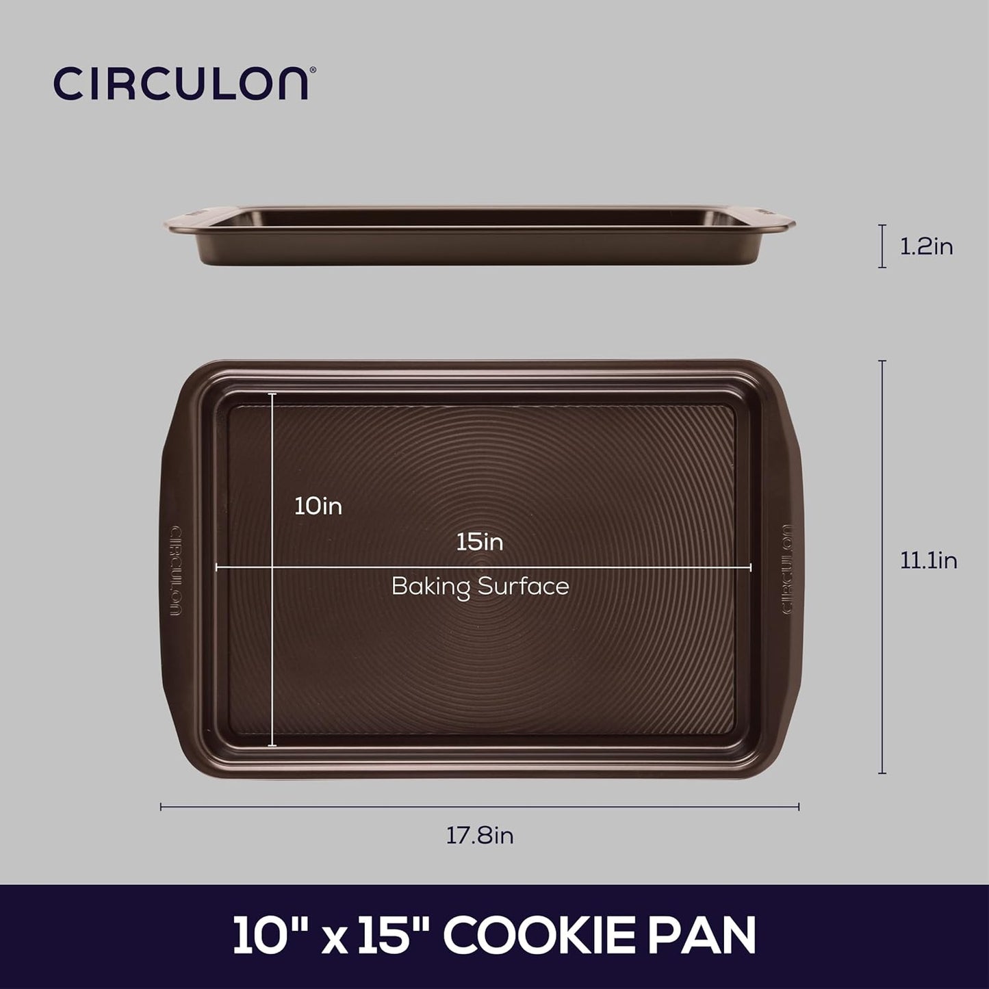 Circulon Nonstick Bakeware, Nonstick Cookie Sheet / Baking Sheet - 10 Inch x 15 Inch, Chocolate Brown