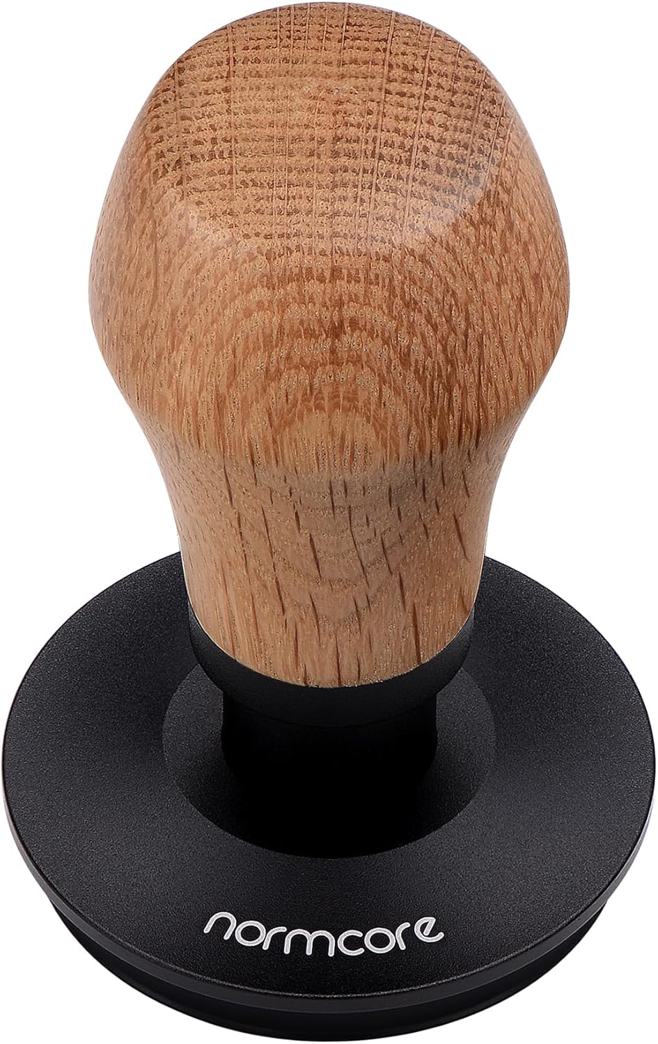 Normcore 58.5mm Coffee Tamper V4 - Coffee Tamper With Titanium PVD Coating Ripple Base -15lb / 25lb / 30lbs Replacement Springs, Spring Loaded Tamper With Genuine Oak Wood Handle