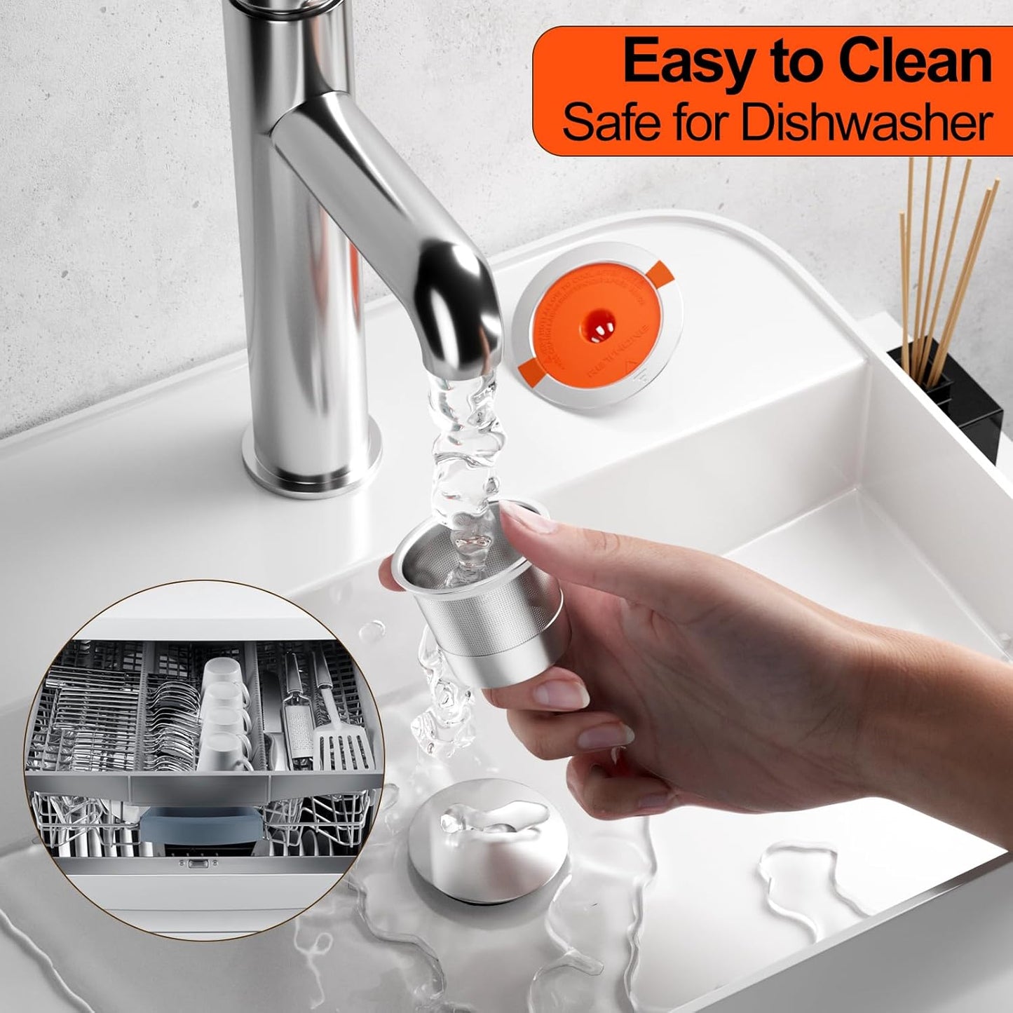 RETHONE Reusable K Cups and Coffee Pods, Stainless Steel K Cups Compatible with Keurig 2.0 and 1.0 Coffee Makers machine BPA-Free Refillable Coffee Filters (2)