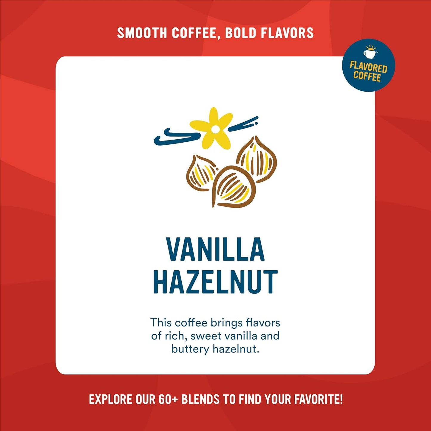 Cameron's Coffee Roasted Ground Coffee Bag, Flavored, Vanilla Hazelnut, 12 Ounce (Pack of 6)