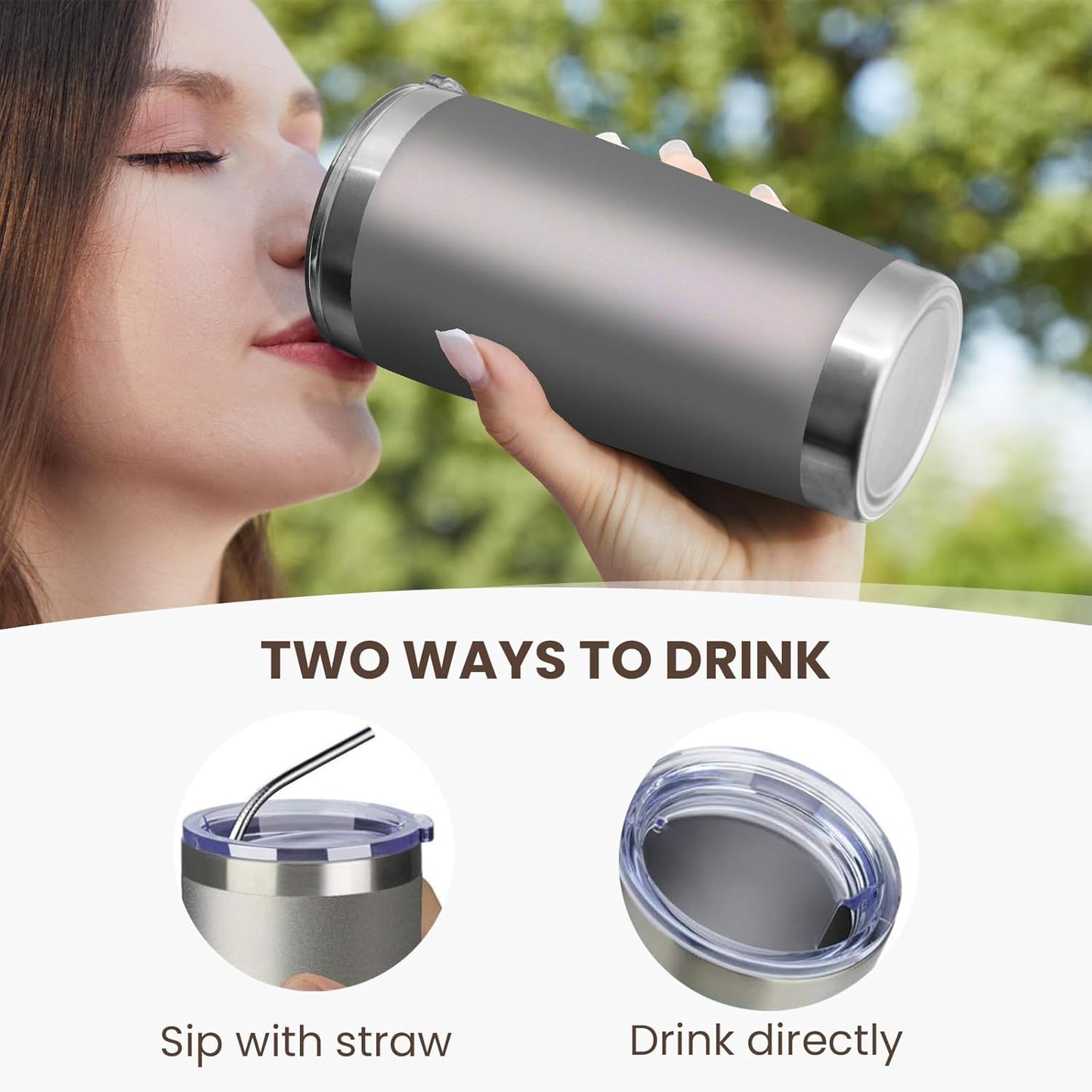 MEWAY 20oz Tumbler 8 Pack Double Wall Vacuum Insulated Travel Mug Bulk, Stainless Steel Tumblers with Lid and Straw, Durable Powder Coated Coffee Cups for Cold & Hot Drinks (Cold Gray, 8)