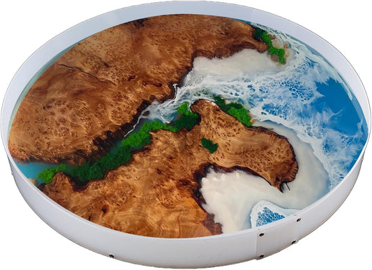 Resin Mold Large Round Deep -Kalinta 42inch Reusable Epoxy Round Molds for Resin Clock, Serving Tray Board, End Table£¬Floral Preservation Bouquet