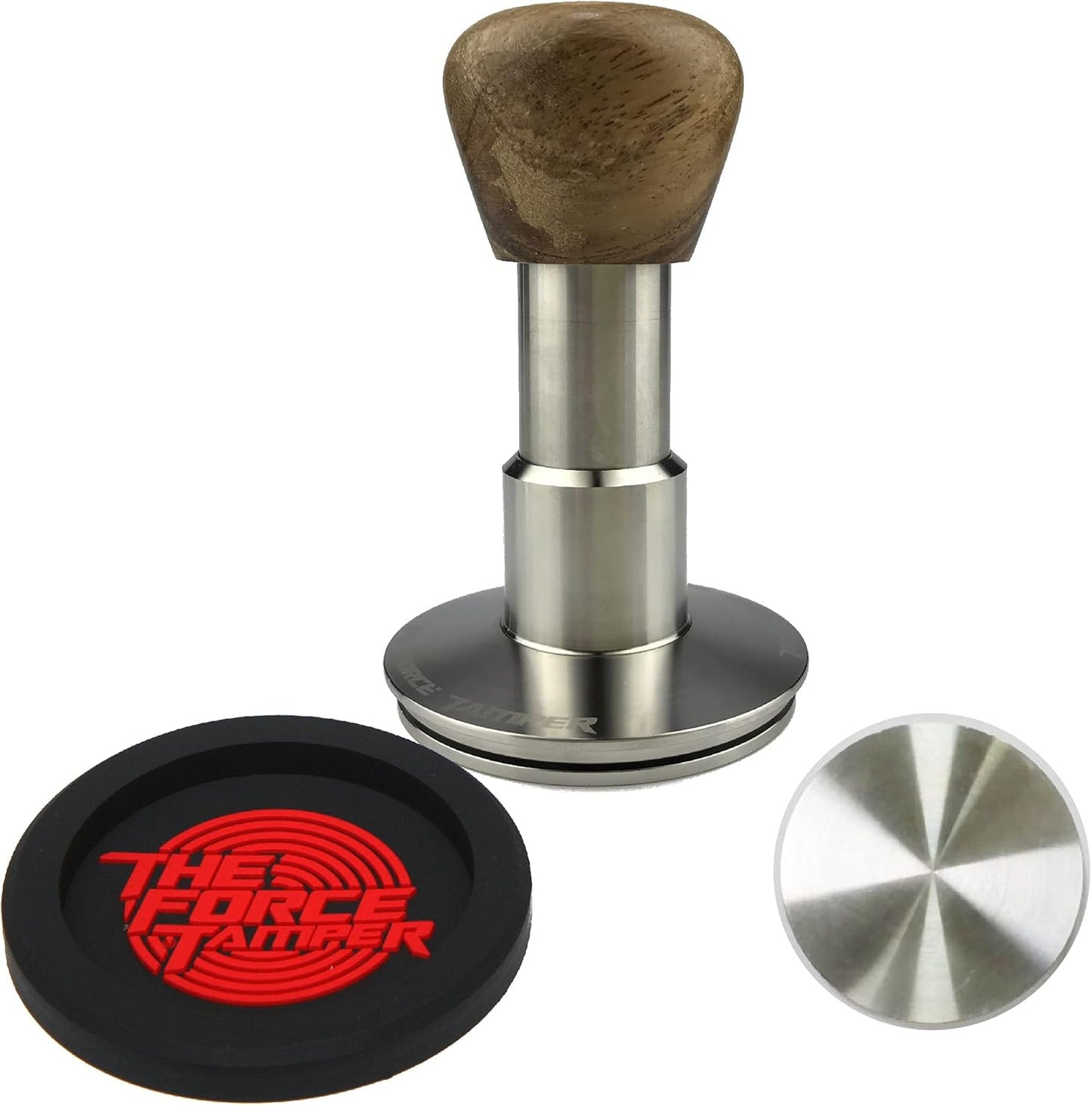The Force Tamper Automatic Impact Coffee Tamper Standard Set Wood Handle (Triangle, 54.00mm)