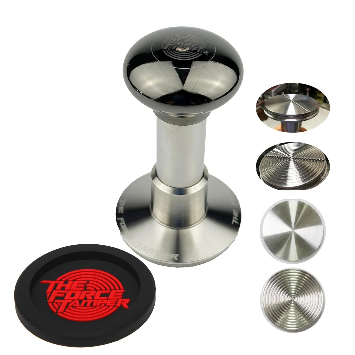 The Force Tamper Automatic Impact Adjustable Constant Pressure and Autoleveling Coffee Tamper Black Mirror Jellyfish AL Handle Set Pro (Duo-Distribute Set, 58.35mm)