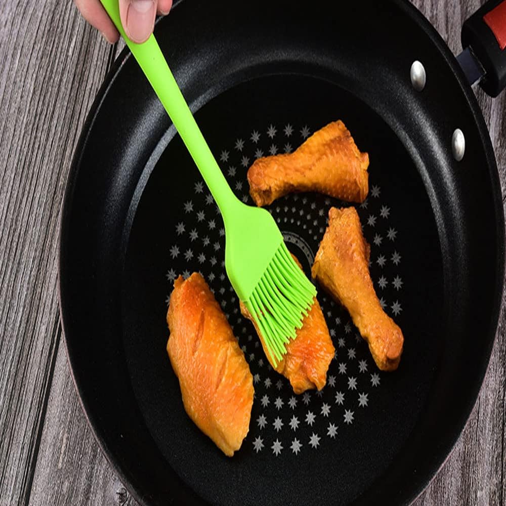 Silicone brush, Oil Brush for BBQ Kitchen Cooking Baking and Grilling (7 PCS,orange)