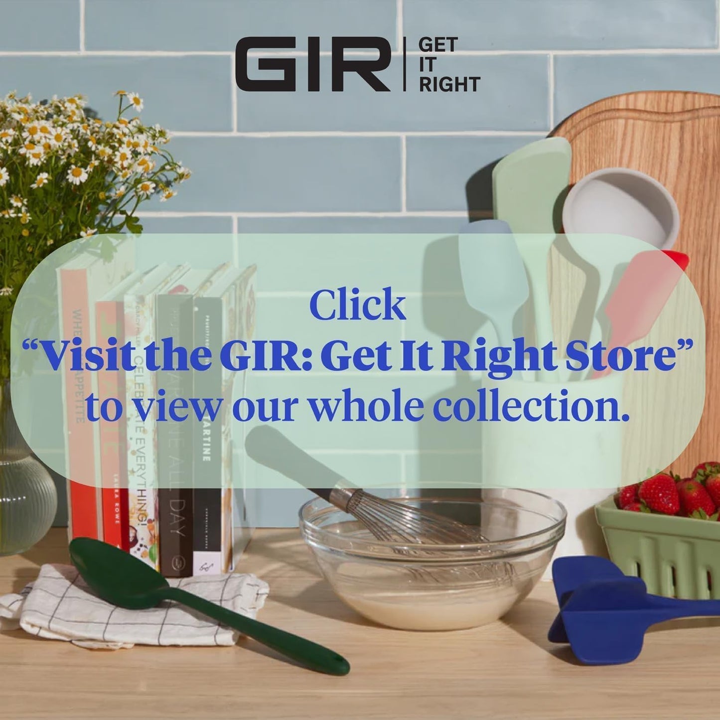 GIR: Get It Right 3 Piece Silicone Utensil Set - Spatula, Flip & Spoonula - Non-Stick - Heat Resistant - Dishwasher Safe - Kitchen Cooking Utensils - BPA & BPS Free - Mint Silicone Spatula Set