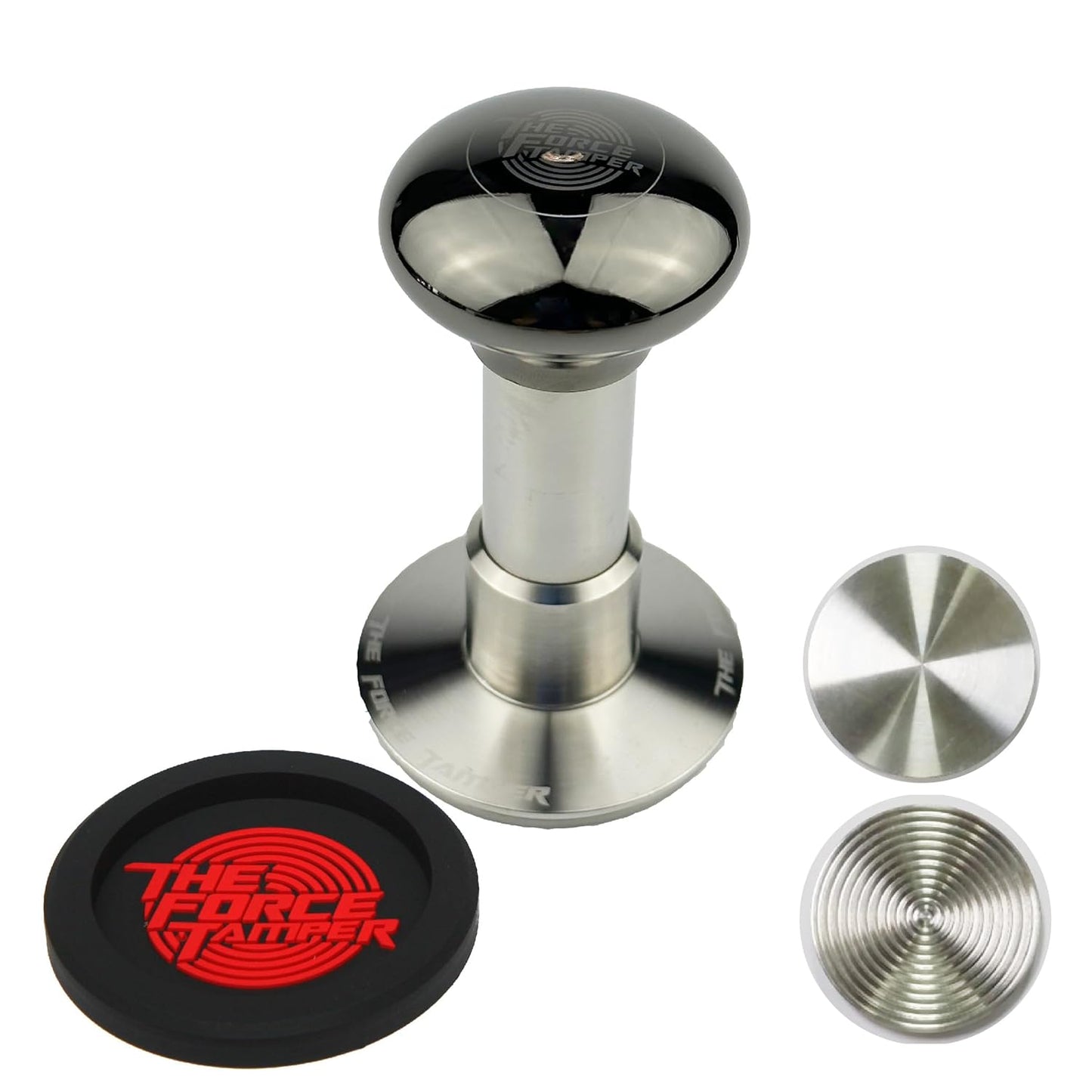 The Force Tamper Automatic Impact Adjustable Constant Pressure and Autoleveling Coffee Tamper Black Mirror Jellyfish AL Handle Set Pro (Extend Set, 53.50mm)