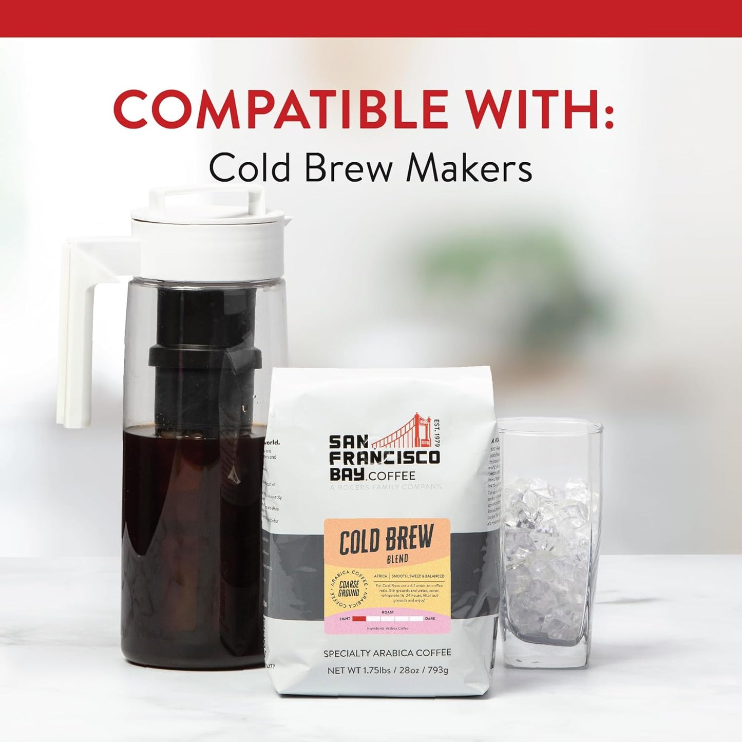 San Francisco Bay Ground Coffee - Cold Brew (28oz Bag), Light Roast