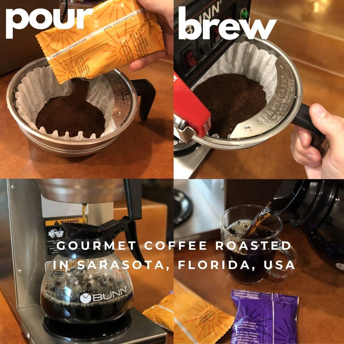 Sarasota Coffee Ground Packets | Gourmet Flavored Medium Roast Bulk Coffee Packs | Jamaican Me Crazy | Low Acid Mold Free Singles Individual Pouches for 12 Cups | 2.5 Ounce Bags, 36 Count