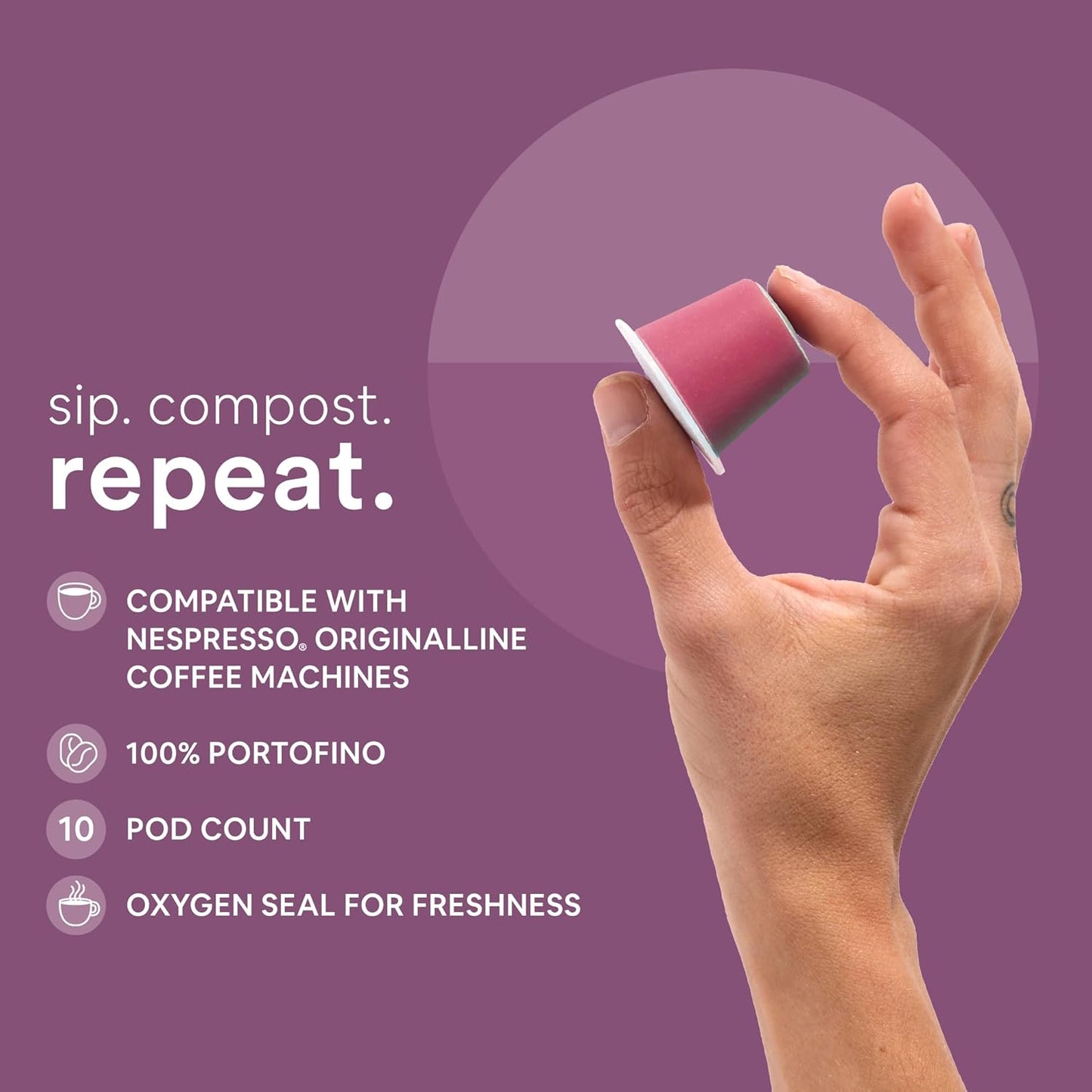 WOKEN COFFEE Compostable Nespresso Pods - Portofino Medium Roast Italian Espresso Coffee Capsules Compatible With Nespresso Coffee Machine (80 Pod Count, 8 Boxes)