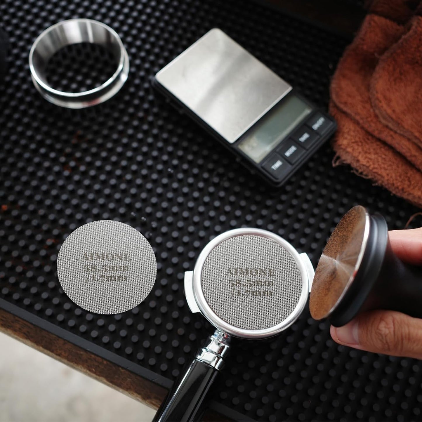 Espresso Puck Screen - Lower Shower Screen Compatible With Espresso Portafilter Filter Basket, Reusable1.7mm Thickness,150μm, 316 Stainless Steel (2, 58.5MM)