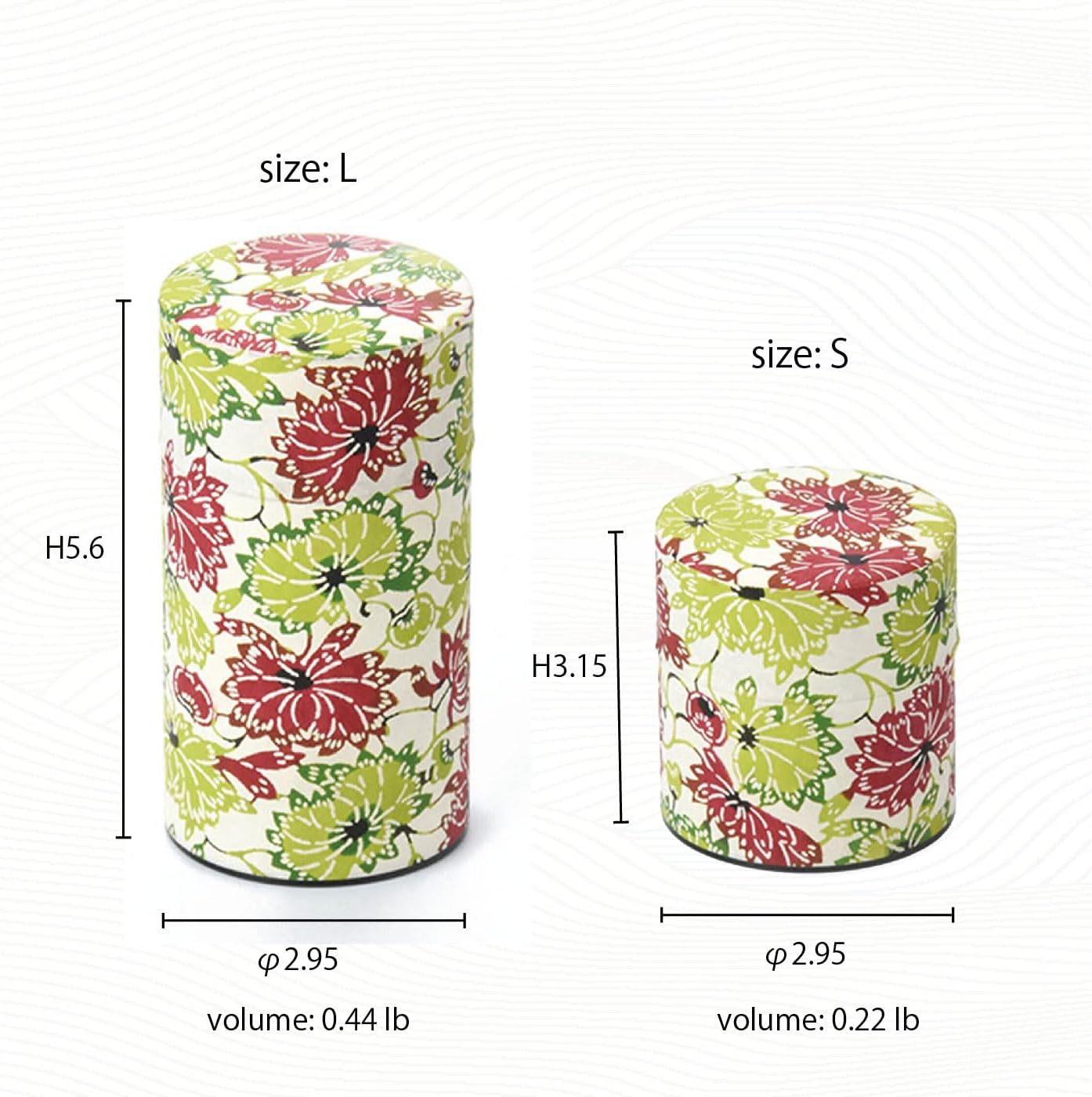 Japanese Pokkan Coffee Spice Tea Tin Canister Washi Paper Storage with Lid 7.05 oz Capacity (Modern Seigaiha, S)