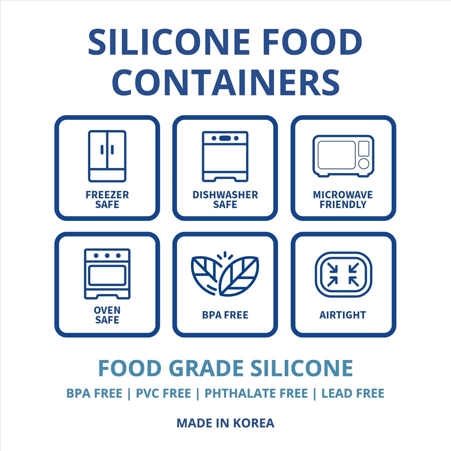BLUE GINKGO Nesting Silicone Containers - Set of 3 Hard-Shell Silicone Food Storage Containers | BPA Free, Airtight, Dishwasher and Freezer Safe (6.7oz, 10oz, 20oz) - Grey