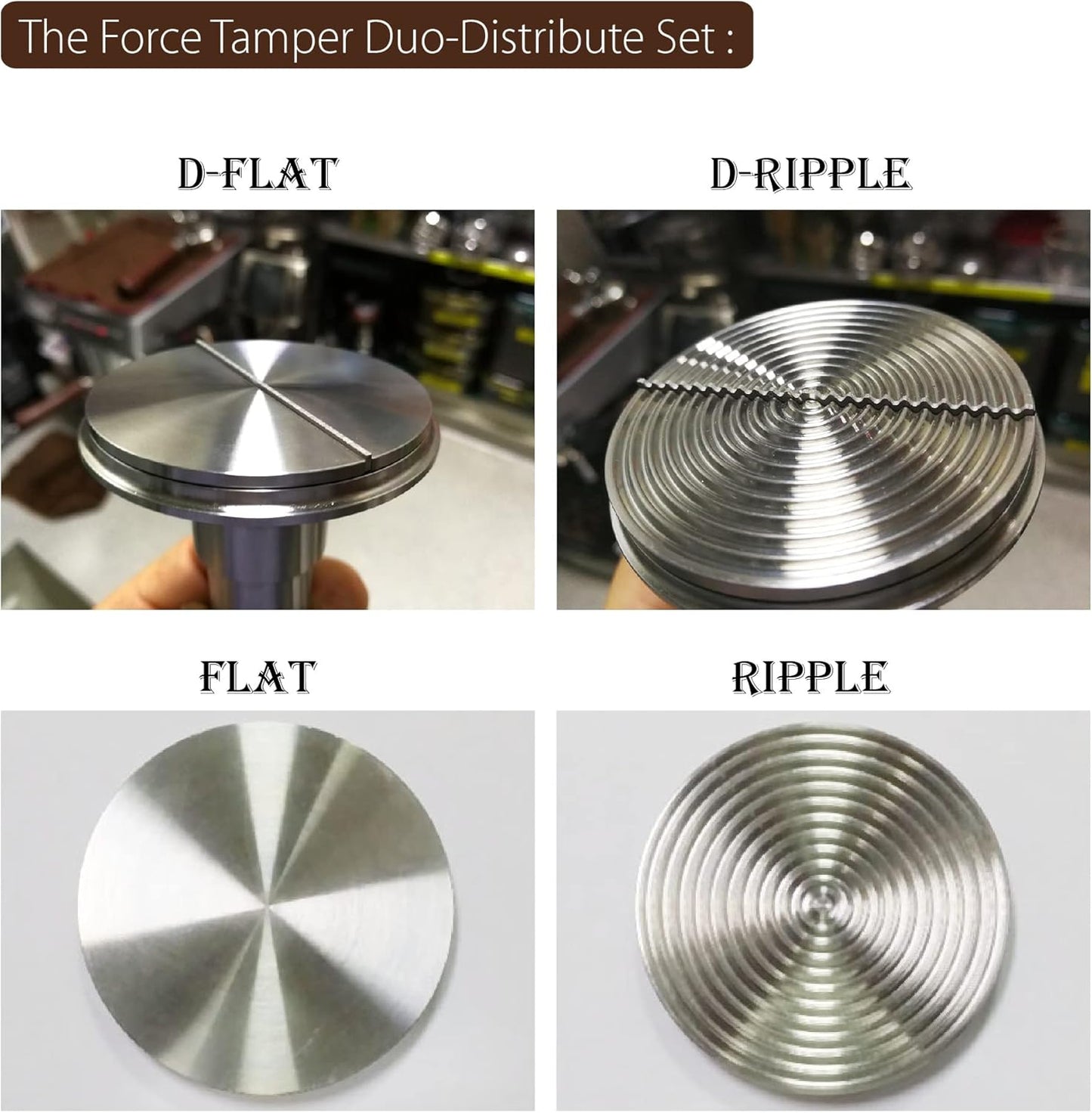 The Force Tamper Automatic Impact Coffee Tamper Adjustable Const Pressure and Autoleveling Duo-Distribute Set New (Ball, 58.35mm)