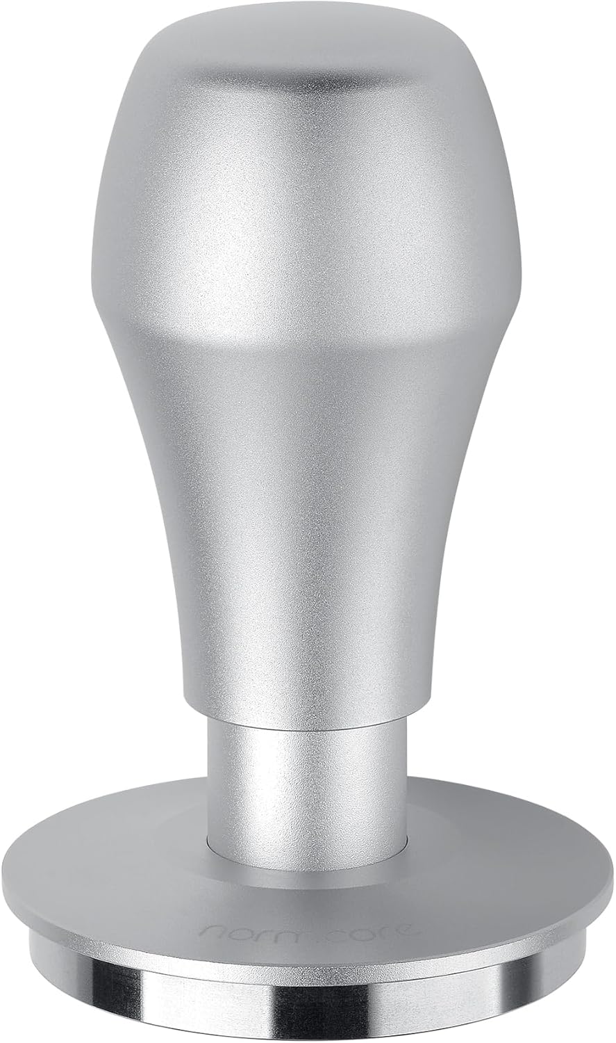 Normcore 58.5mm Coffee Tamper V4.1 with Click Sound Feedback, Espresso Barista Hand Tamper, Spring Loaded Tamper With Flat Base, Anodized Aluminum Handle, Compatible with 58mm Espresso Machine, Silver