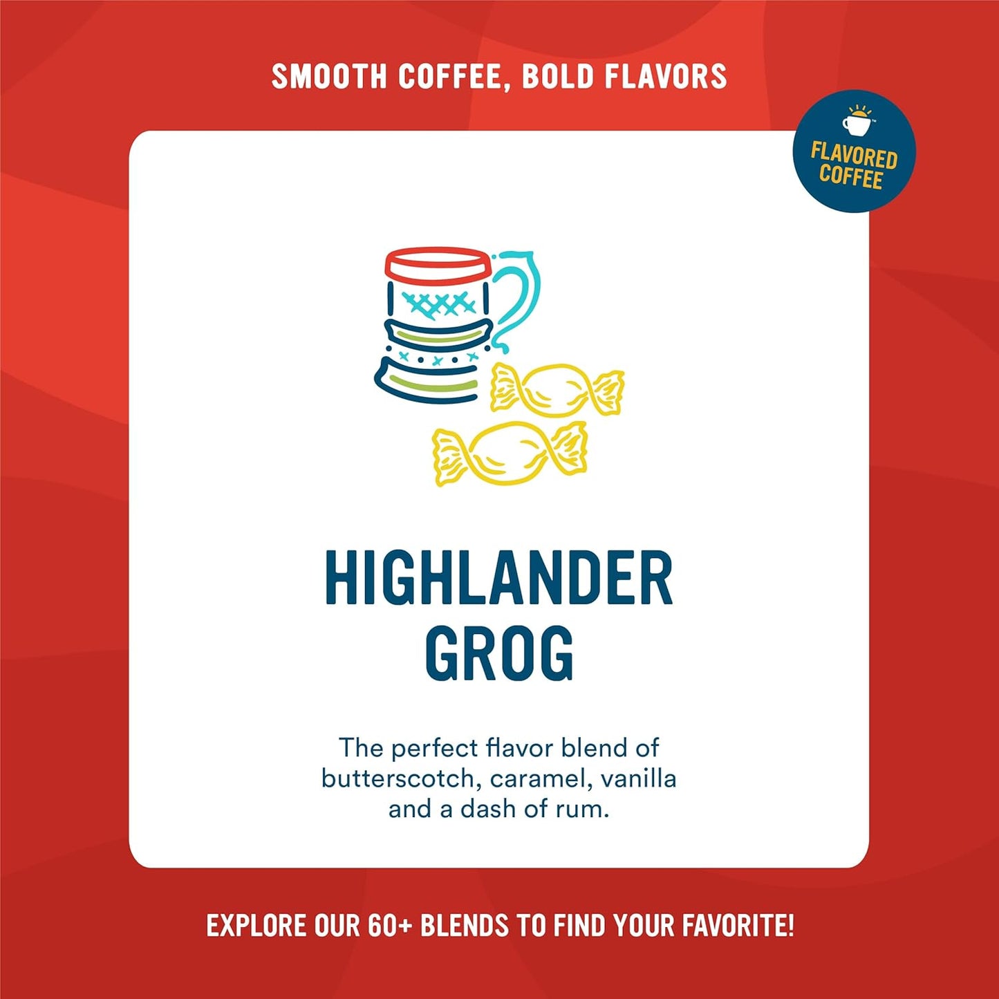 Cameron's Coffee Roasted Ground Coffee Bag, Highlander Grog, 32 Ounce