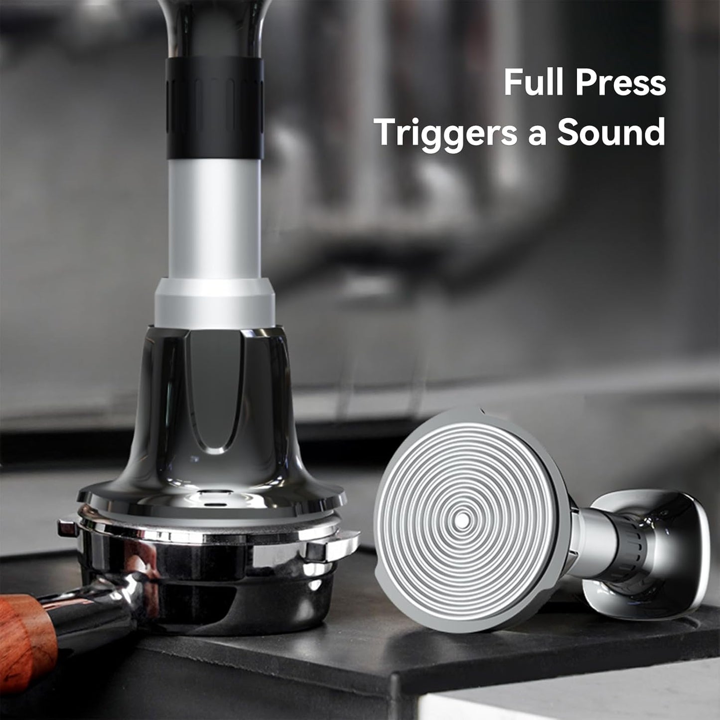 Espresso Tamper, 51mm Tamper 25lb-40lb with Stainless Steel Base, Coffee Tamper with with Sound Feedback, Provides Consistent Tampingwith Comfortable Grip
