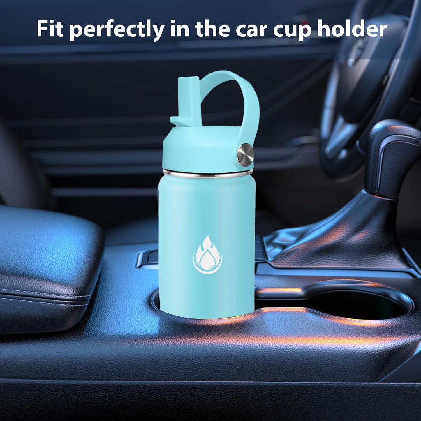 SENDESTAR Water Bottle 40oz Double Wall Vacuum Insulated Leak Proof Stainless Steel Sports Water Bottle—Wide Mouth with New Flex Straw Lid & Spout Lid (Hydrangea)