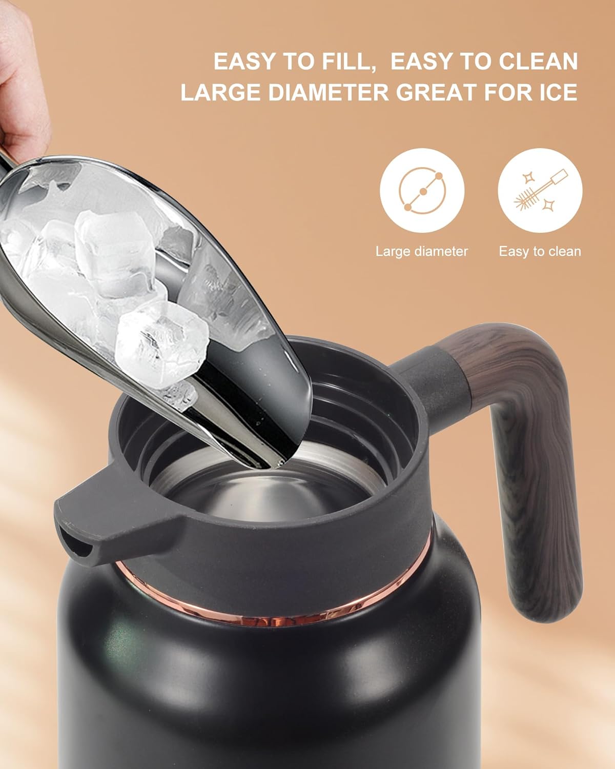 70 Oz Carafes for Hot Liquid, Stainless Steel Insulated Vacuum Thermal Coffee Carafes For Keeping Hot, 2.1 Liter Coffee Dispenser(silver)