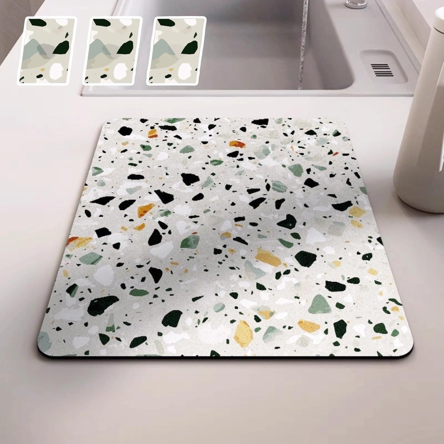 Dish Drying Mat - Absorbent Countertop Mat for Coffee Maker, Expresso Machine, Kitchen Use (03,16''×24'')