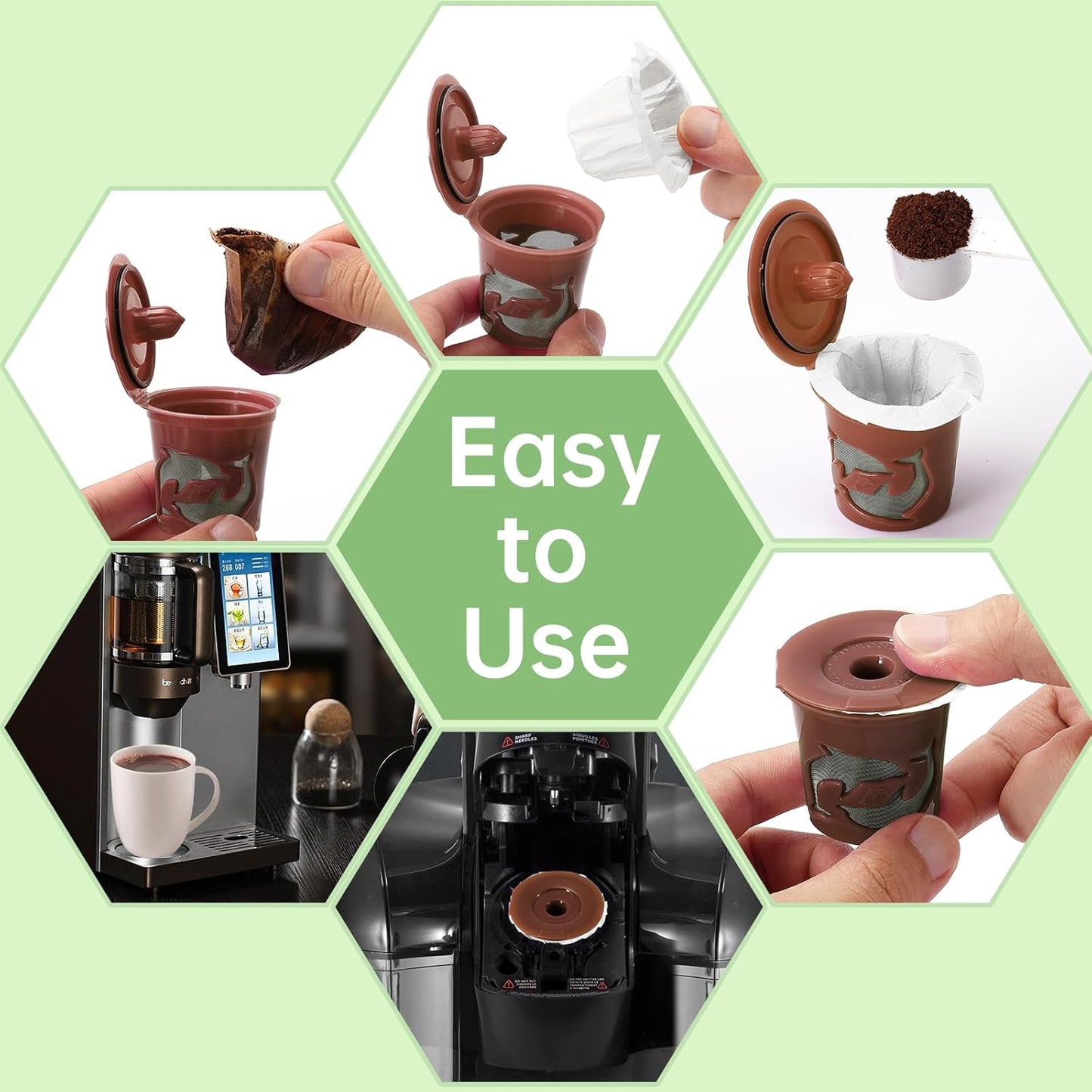 Aussen Disposable Coffee Paper Filters Replacement Kerig Filter Fit All Keurig Single Serve Filter Brands Compatible with Reusable Single Serve Pods Keurig Coffee Maker (White, 200pcs)