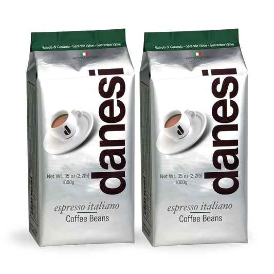 Danesi Caffe Italian Whole Coffee Beans - Espresso Coffee Beans and Medium Roast Whole Bean - Perfect for Espresso Machines, French Press, and Home Brewing - Emerald (4.5 lb)