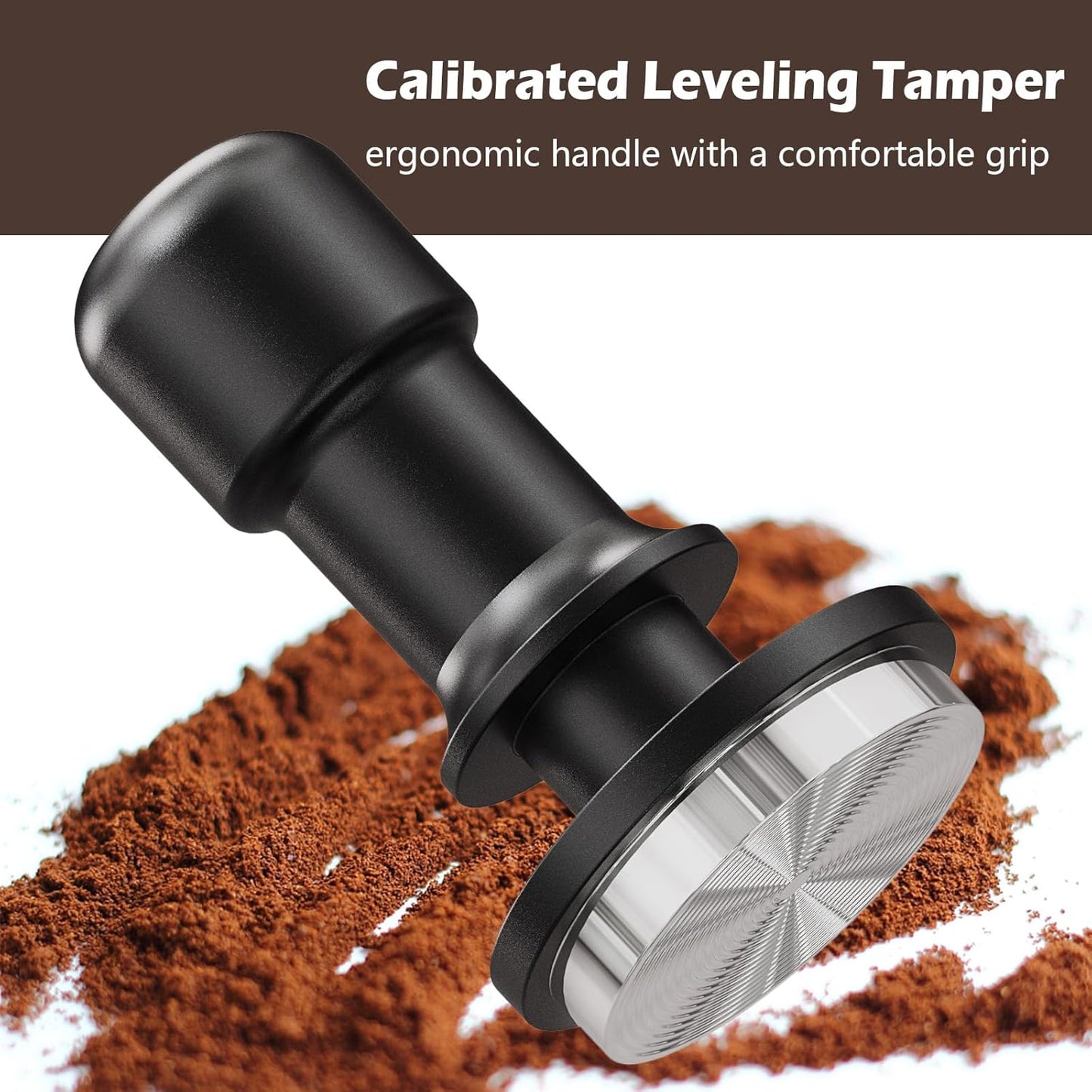 PUSEE 51mm Espresso Tamper - Premium Calibrated Coffee Tamper with Spring Loaded 30lb Pressure, Stainless Steel