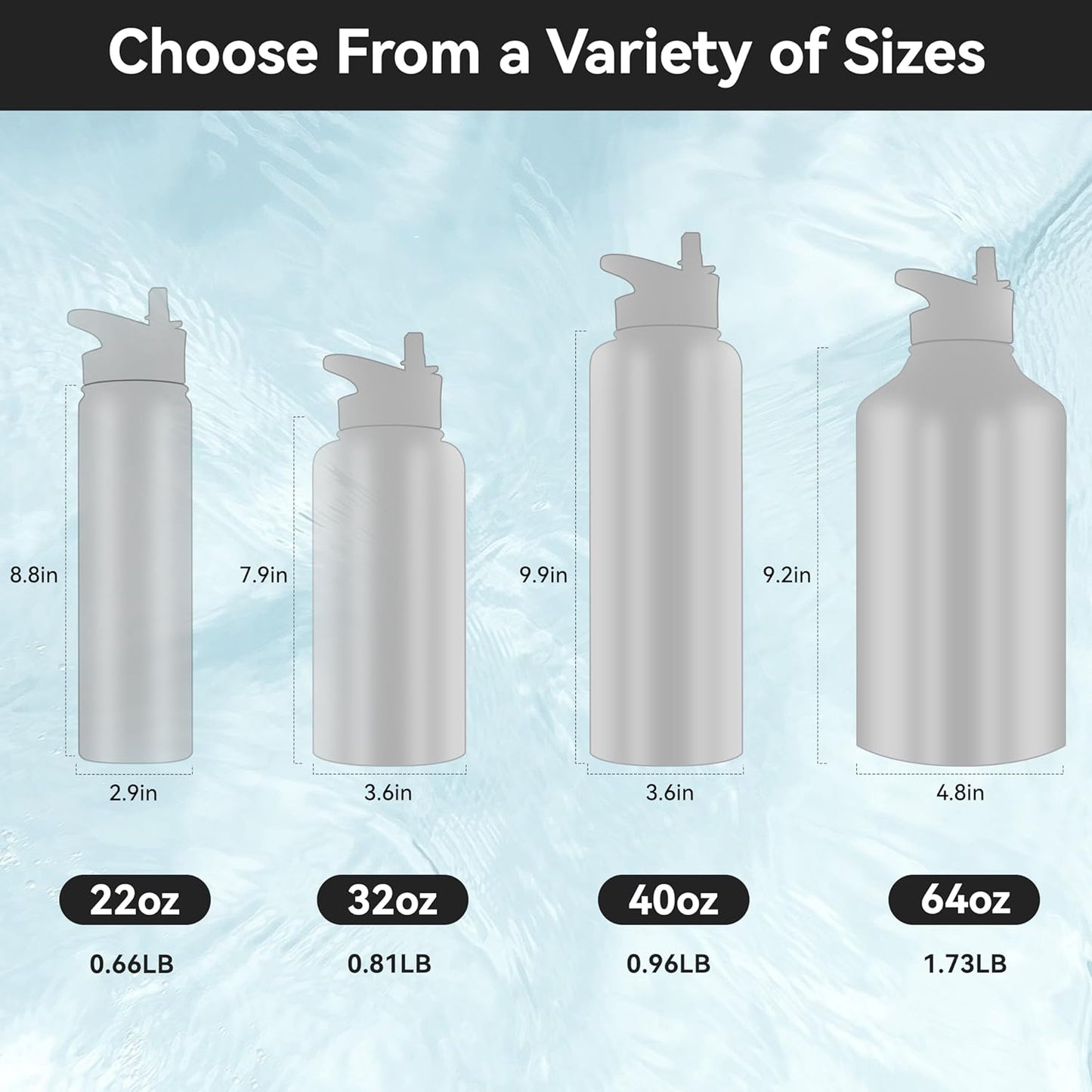 HASLE OUTFITTERS Half Gallon Insulated Water Bottles 64 oz, Stainless Steel Metal Water Jug with 2 Lids Keep Cold 48h/Hot 24h, Leak Proof & BPA-Free Water Flask Jug(Ruby Purple Gradient,1)