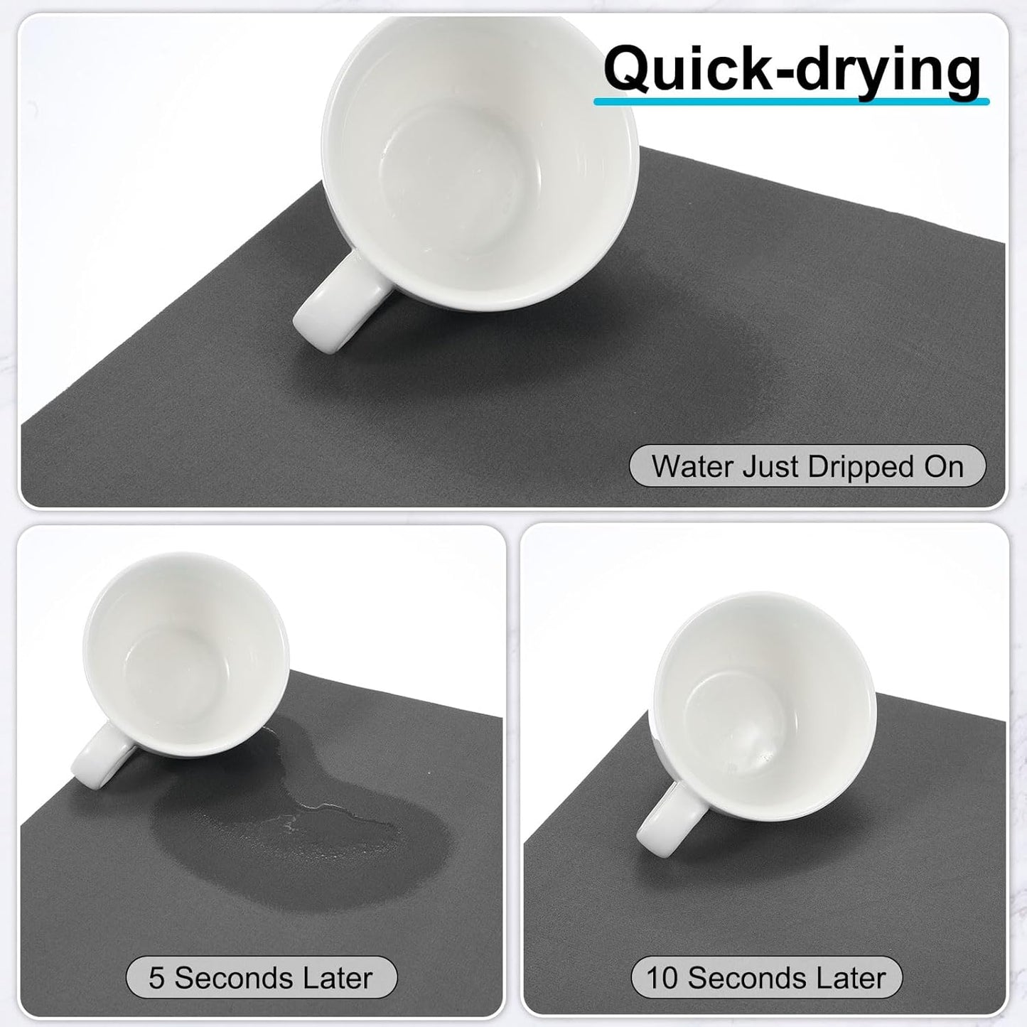 uxcell Silicone Mats for Kitchen Counter, 35.4" x 23.6" Non-Slip Countertop Protector Mat Heat Resistant Coffee Mat Waterproof Table Placemat, Dark Gray
