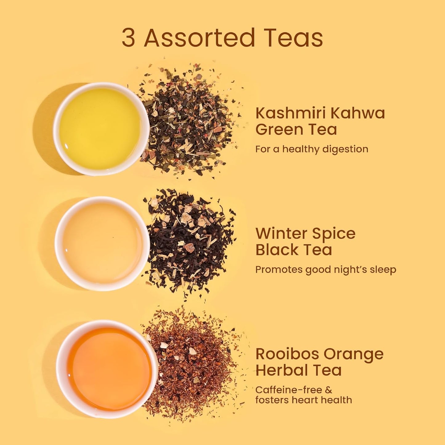 Teaniru, Christmas Grandeur Tea Gift Box - 1 carton (Box of 20) | 3 Flavors - Loose Leaf Tea Sampler in Luxury Gift Box | Assorted Bulk Tea Gifts for All