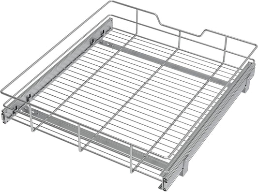 Pull Out Cabinet Organizer 20" W X 17" D, Slide Out Drawers For Kitchen Cabinets, Pull Out Drawers For Cabinets Capacity Heavy Duty Caddy, Cabinet Pull Out Shelves Chrome-Plated, Bathroom Pantry